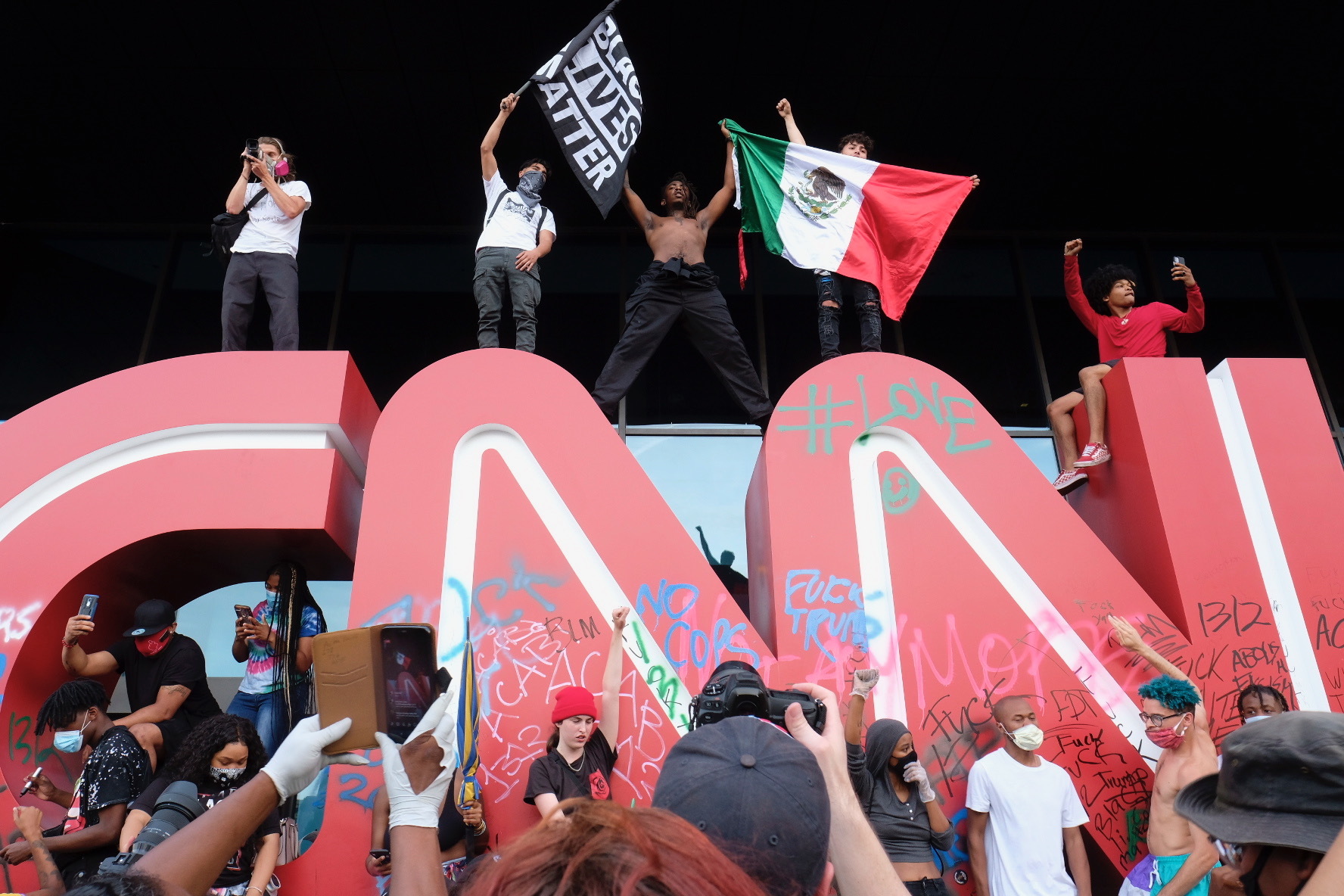 Scene outside the CNN Center