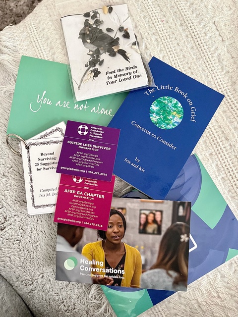 The American Foundation for Suicide Prevention Georgia sent Abby Duvall a kit of special messages and helpful information.
Courtesy of Abby Duvall