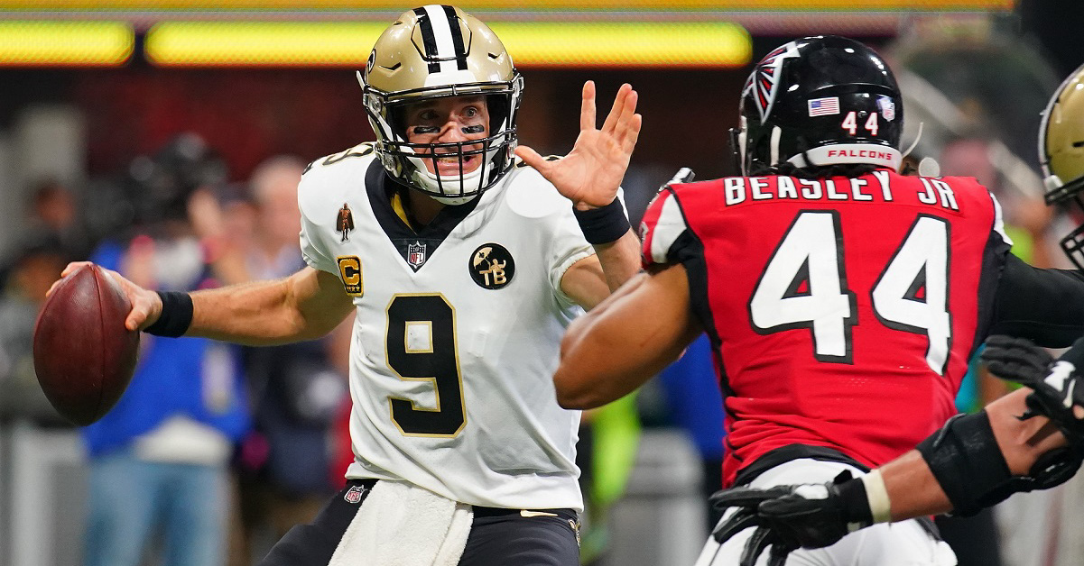 Drew Brees' no-interception streak snapped in New Orleans Saints' loss 