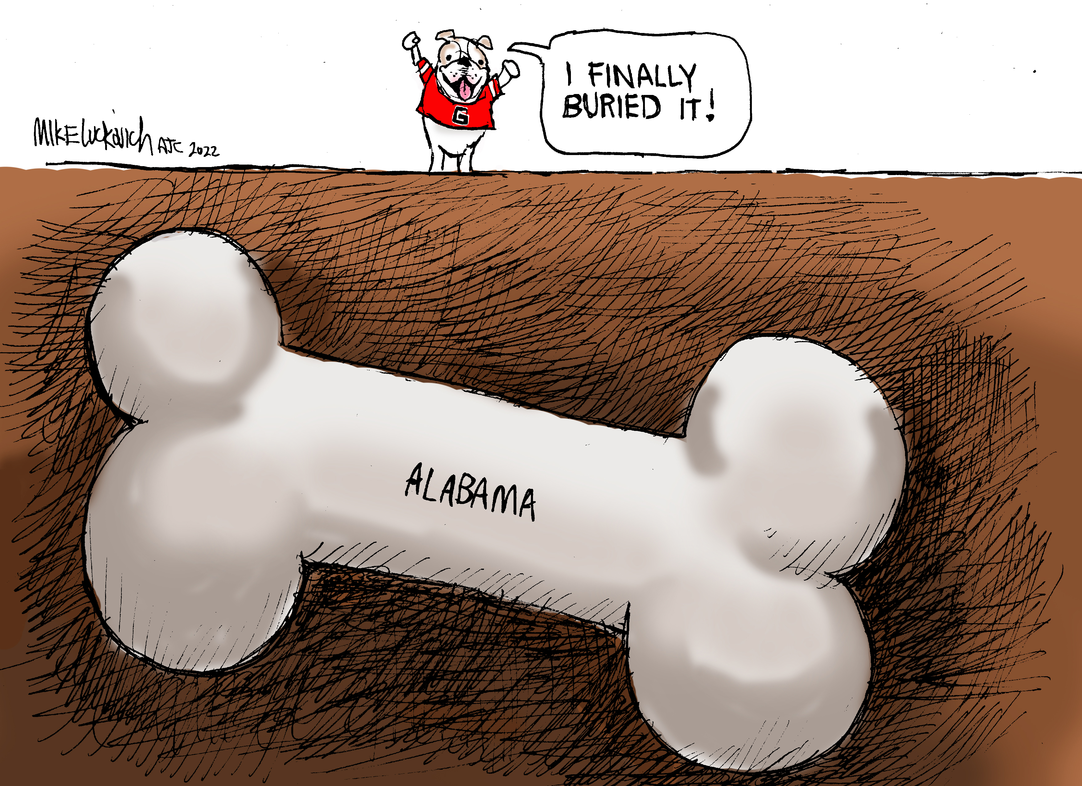 Mike Luckovich editorial cartoon about the Georgia championship