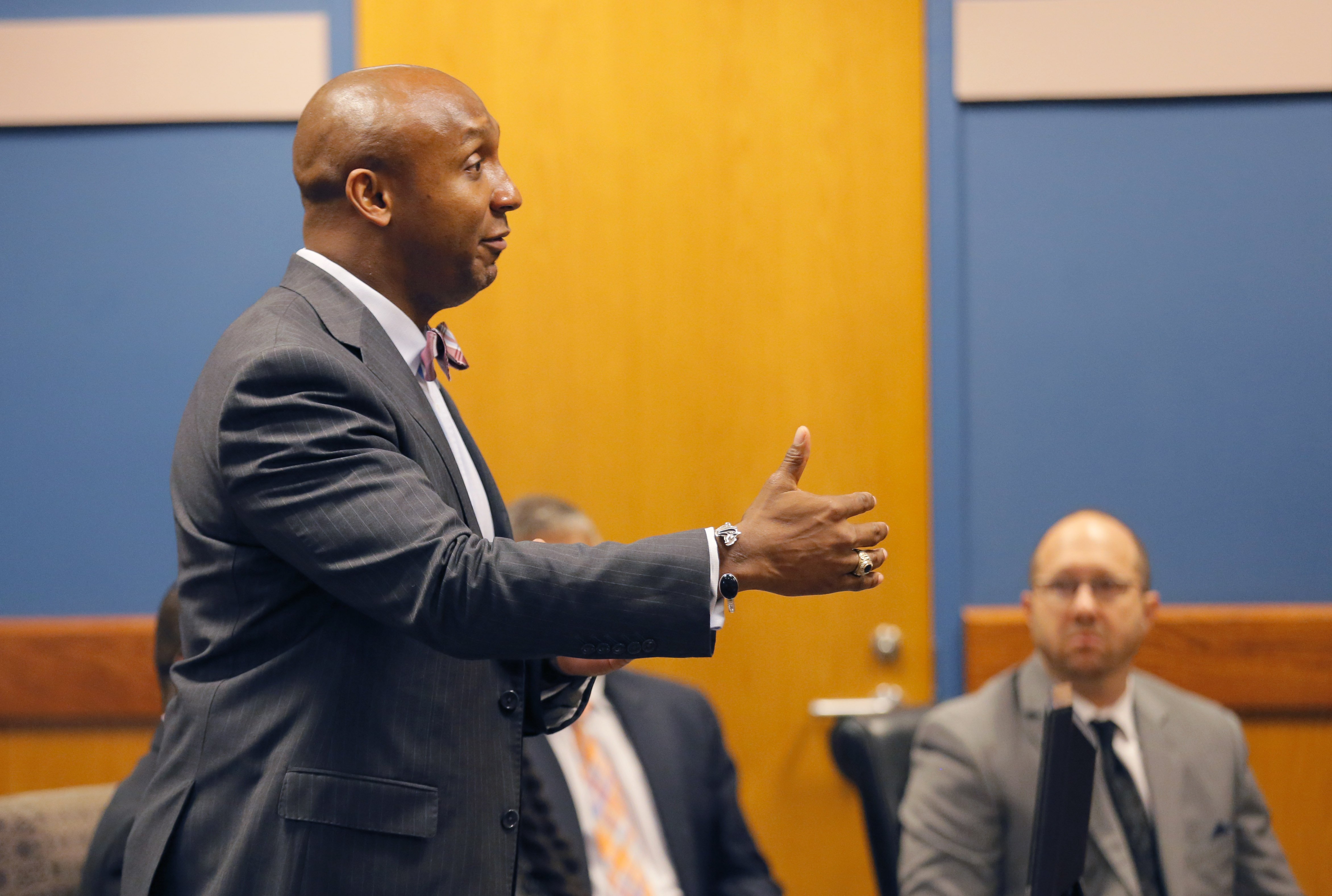 Mawuli Davis, in a 2017 file photo, is trying to set up a meeting with Gov. Brian Kemp to discuss the coronavirus’ impact on the state. BOB ANDRES /BANDRES@AJC.COM