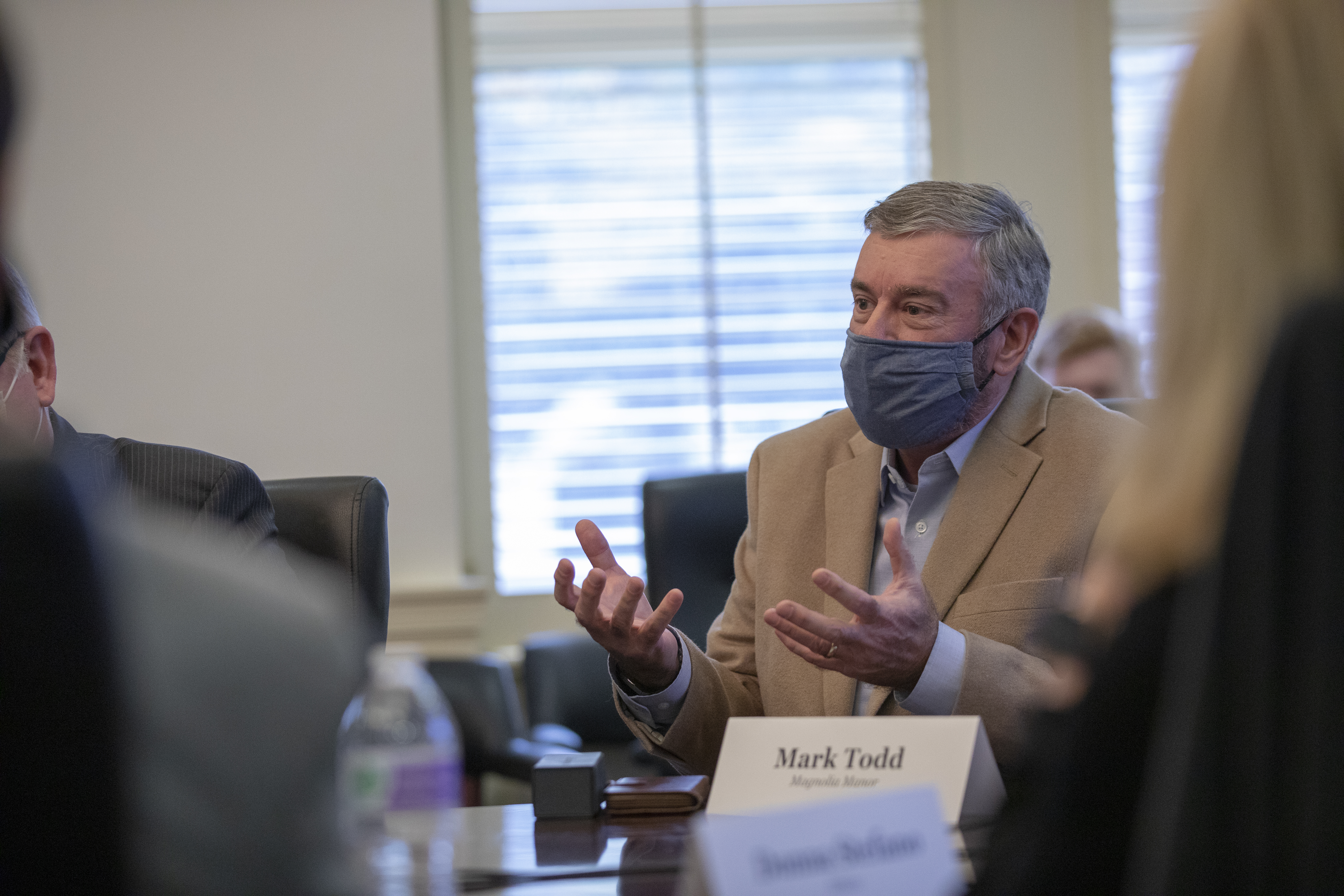 Mark R. Todd, president and CEO of Magnolia Manor, which operates nonprofit nursing homes and other senior care facilities across Georgia, described to Gov. Brian Kemp the fatigue that has set in with his staff. “They have worked extra shifts and they have done things above and beyond what any reasonable person has been asked to do, and they have done it willingly, and they have done it at personal sacrifice.” (Photo courtesy of the Governor's Office)