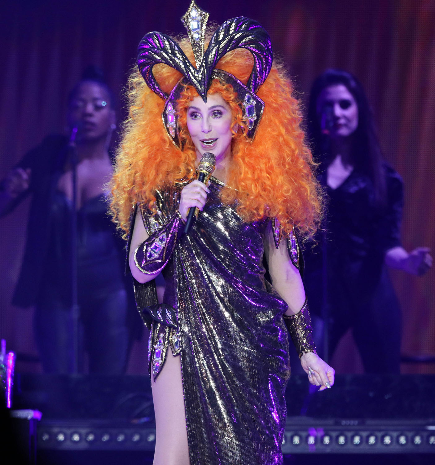Cher brought her Here We Go Again Tour to sold-out Infinite Energy Arena on Friday, January 25, 2019. The legendary Nile Rodgers opened the show. (Photo: Robb Cohen Photography & Video /RobbsPhotos.com)