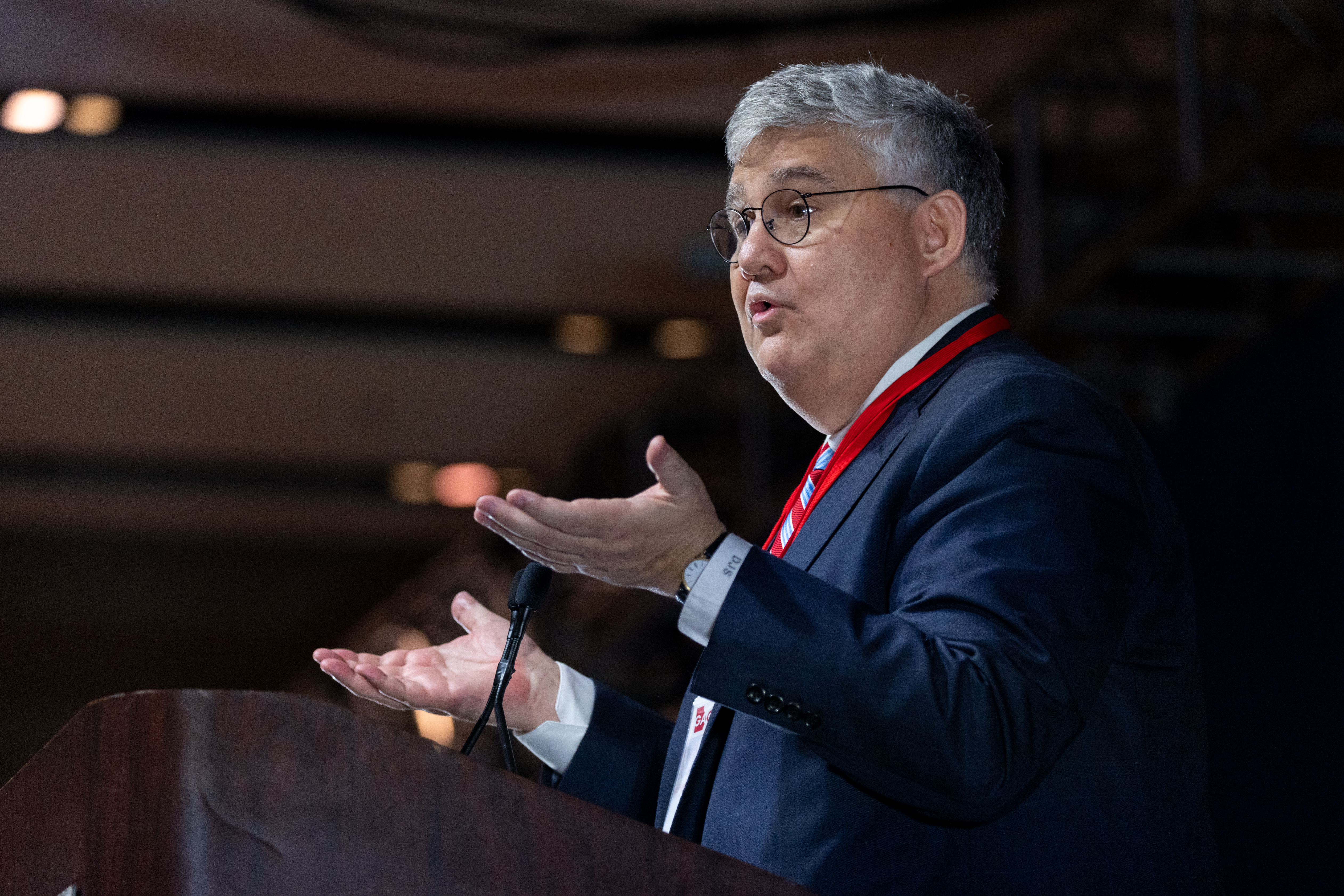 State Republican party chairman David Shafer speaks at the Georgia GOP convention at Jekyll Island on Saturday, June 5, 2021. (Photo: Nathan Posner for The Atlanta-Journal-Constitution)