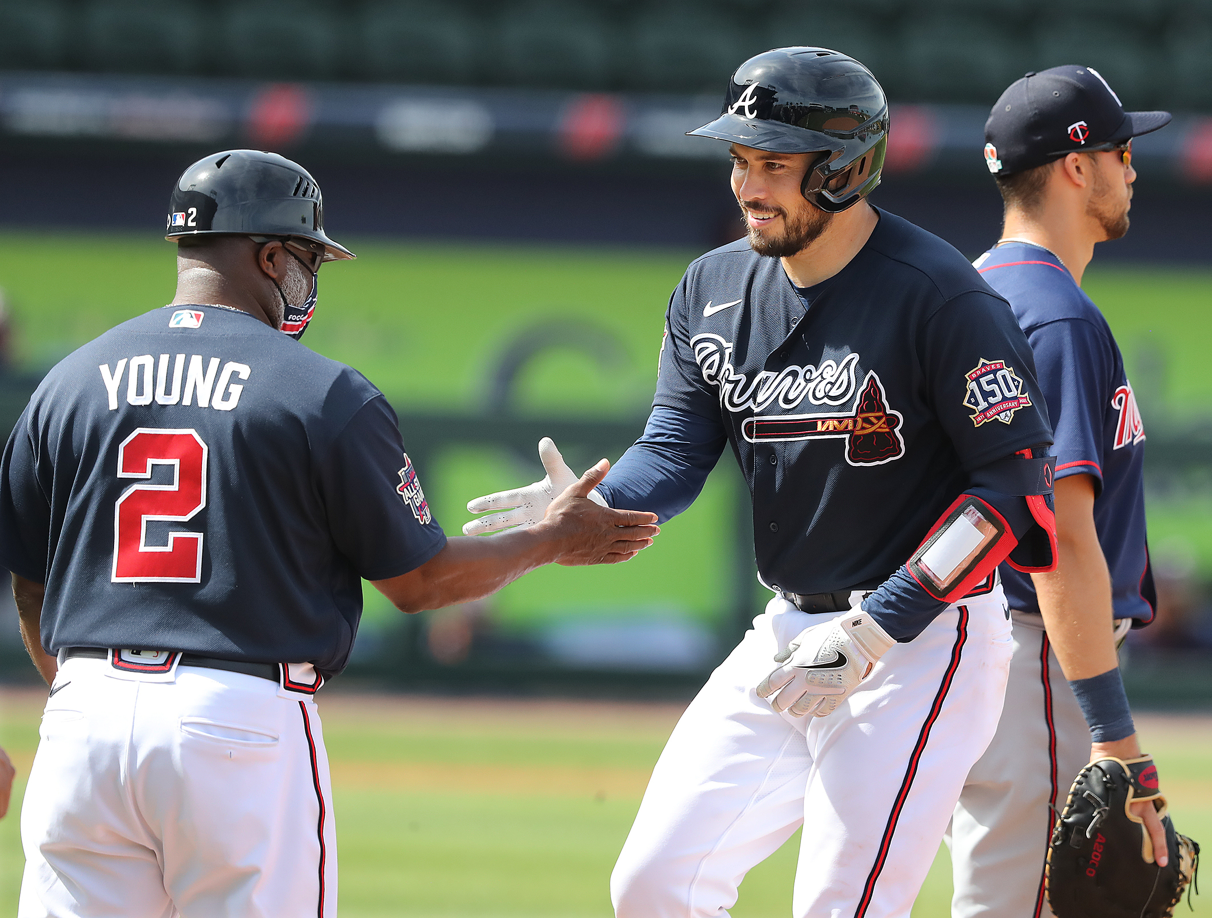 Braves face off in spring training's live batting practice