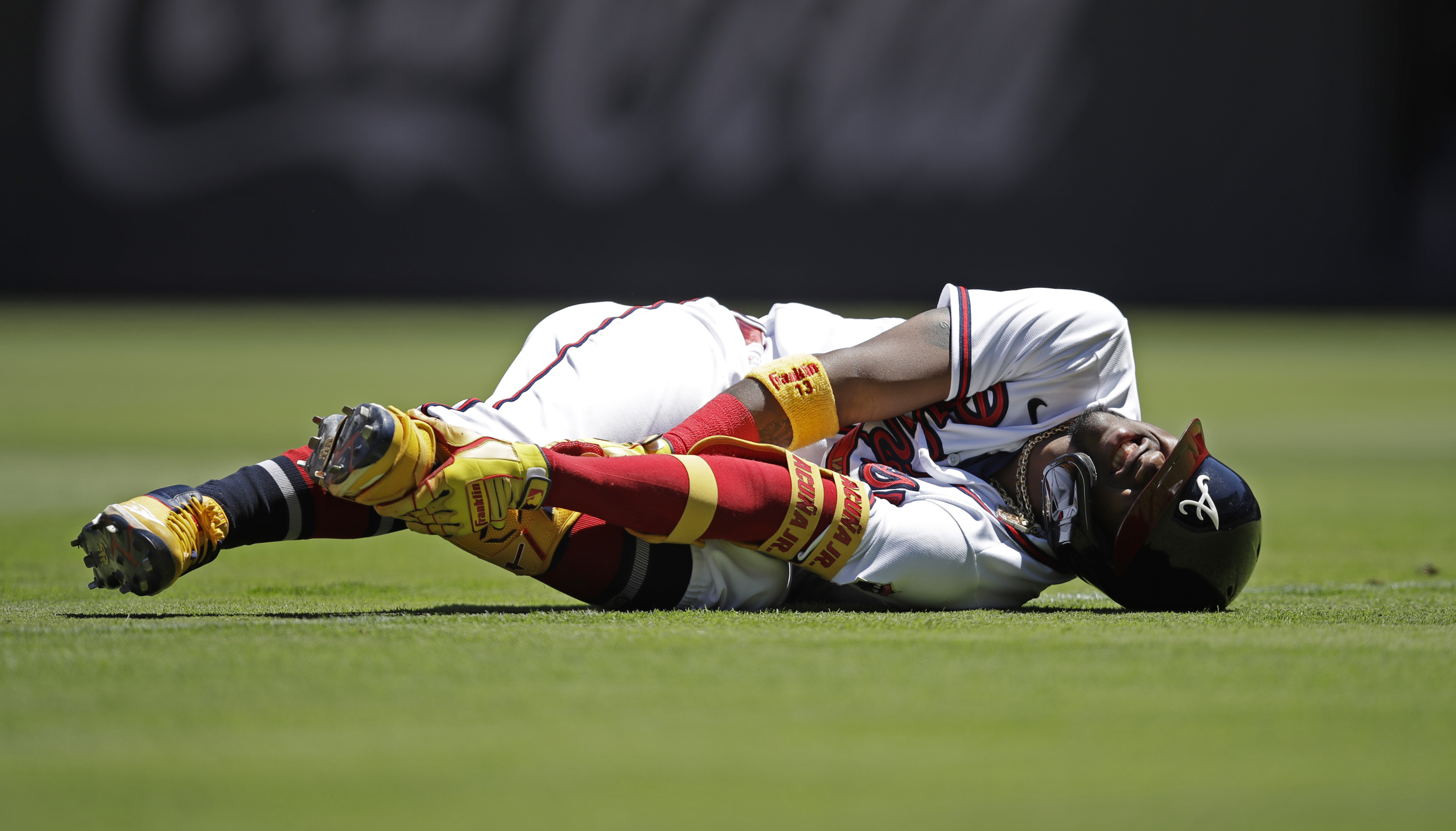 Acuna leaves Braves game with apparent left ankle injury