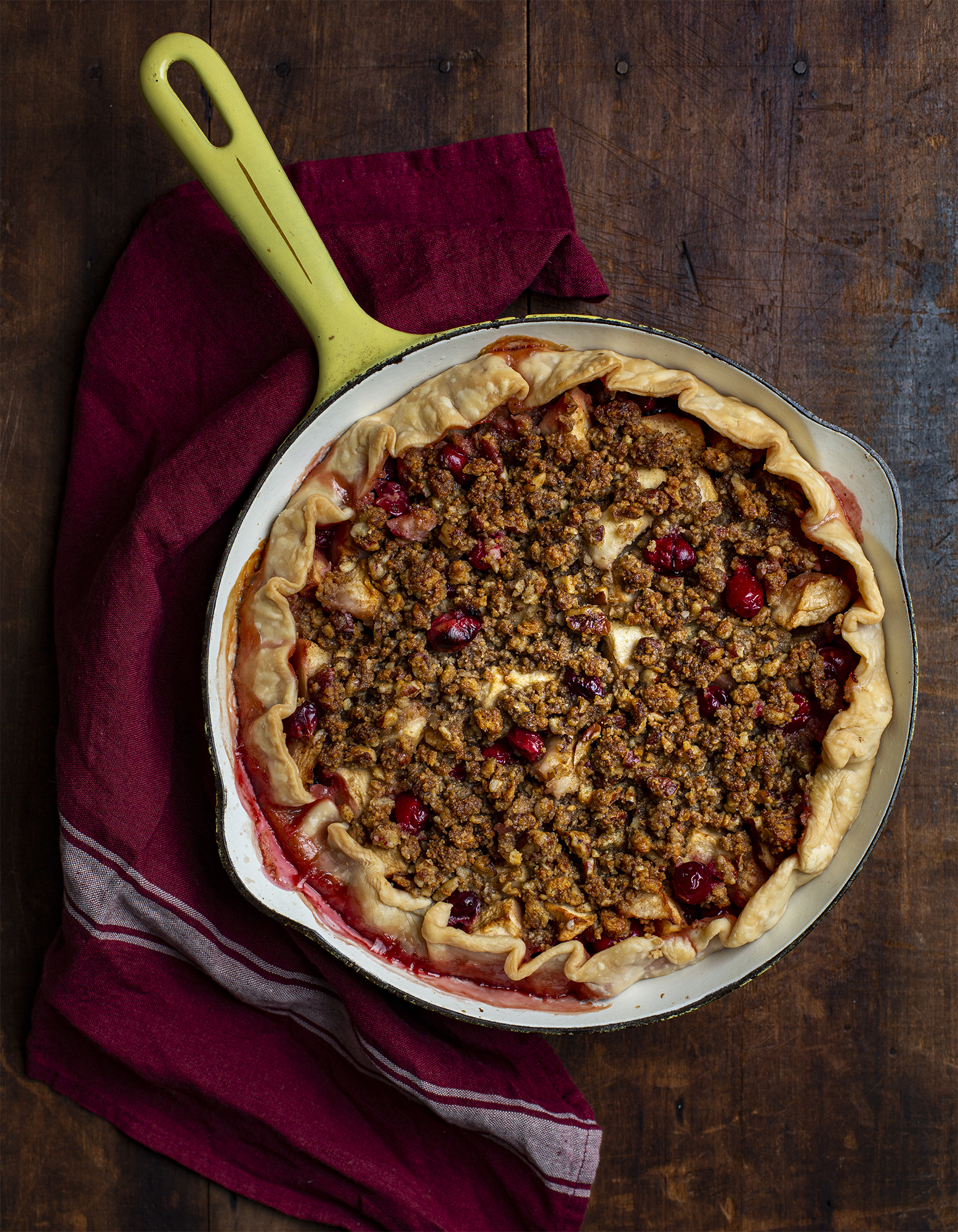 Leftover biscuits from breakfast can help make dessert in Cranberry and Apple Crisp with Biscuit Crumble. It's adapted from a recipe in “Hot Little Suppers” by Carrie Morey. (Courtesy of Angie Mosier)