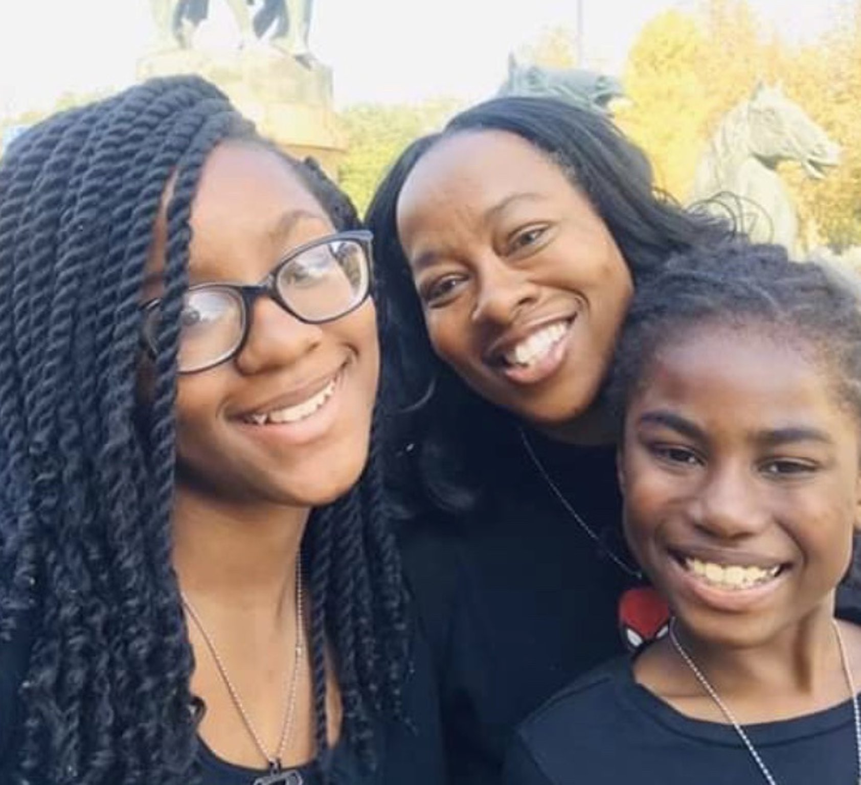 DaVina Jackson (center), with her daughter, JeNaii (left), and son, JeKaii, have been living in China since last summer, where DaVina began teaching English to pre-school children. Now they are struggling to get back home because of the coronoavirus scare. CONTRIBUTED: DAVINA JACKSON