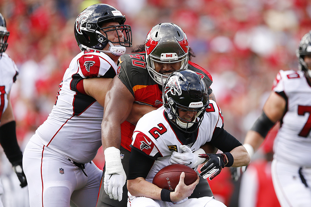 Jones' INT return in OT lifts Falcons over Bucs 28-22