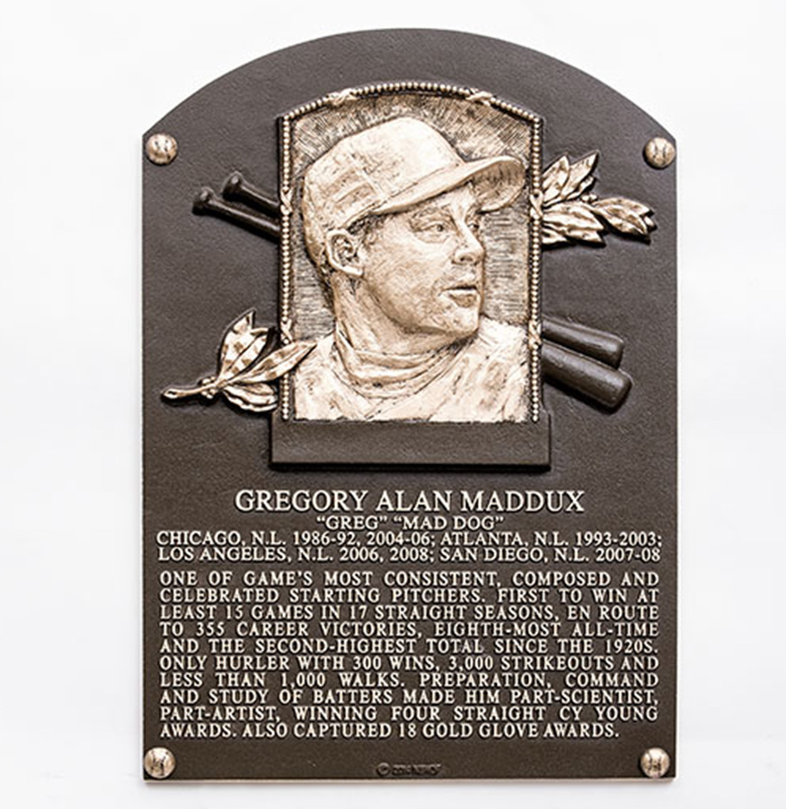 Greg Maddux Atlanta Braves 10.5 x 13 Hall of Fame Sublimated Plaque