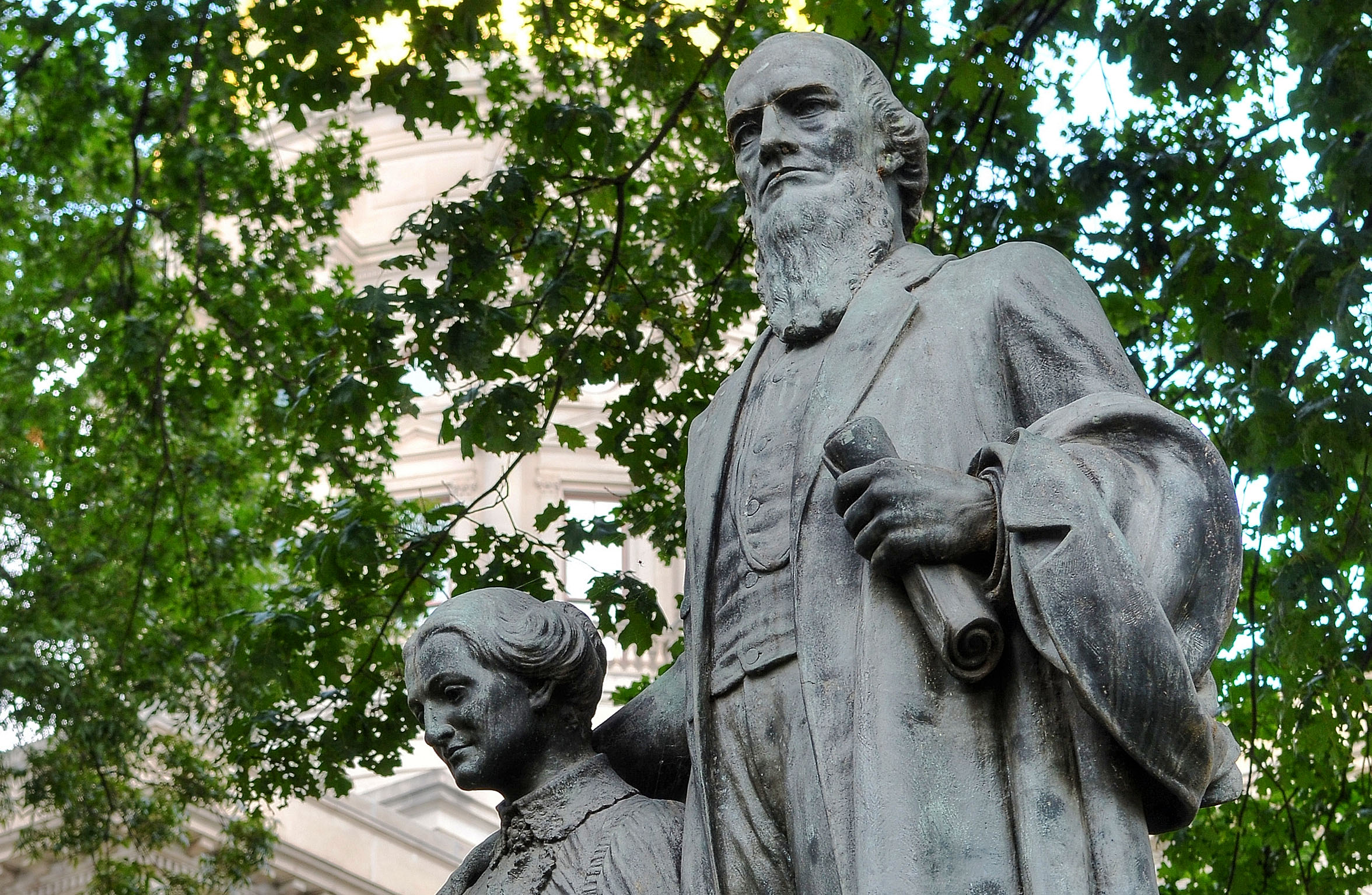 This statue of Joseph Brown stands on the Capitol grounds. (Chris Hunt/ Special to the AJC)