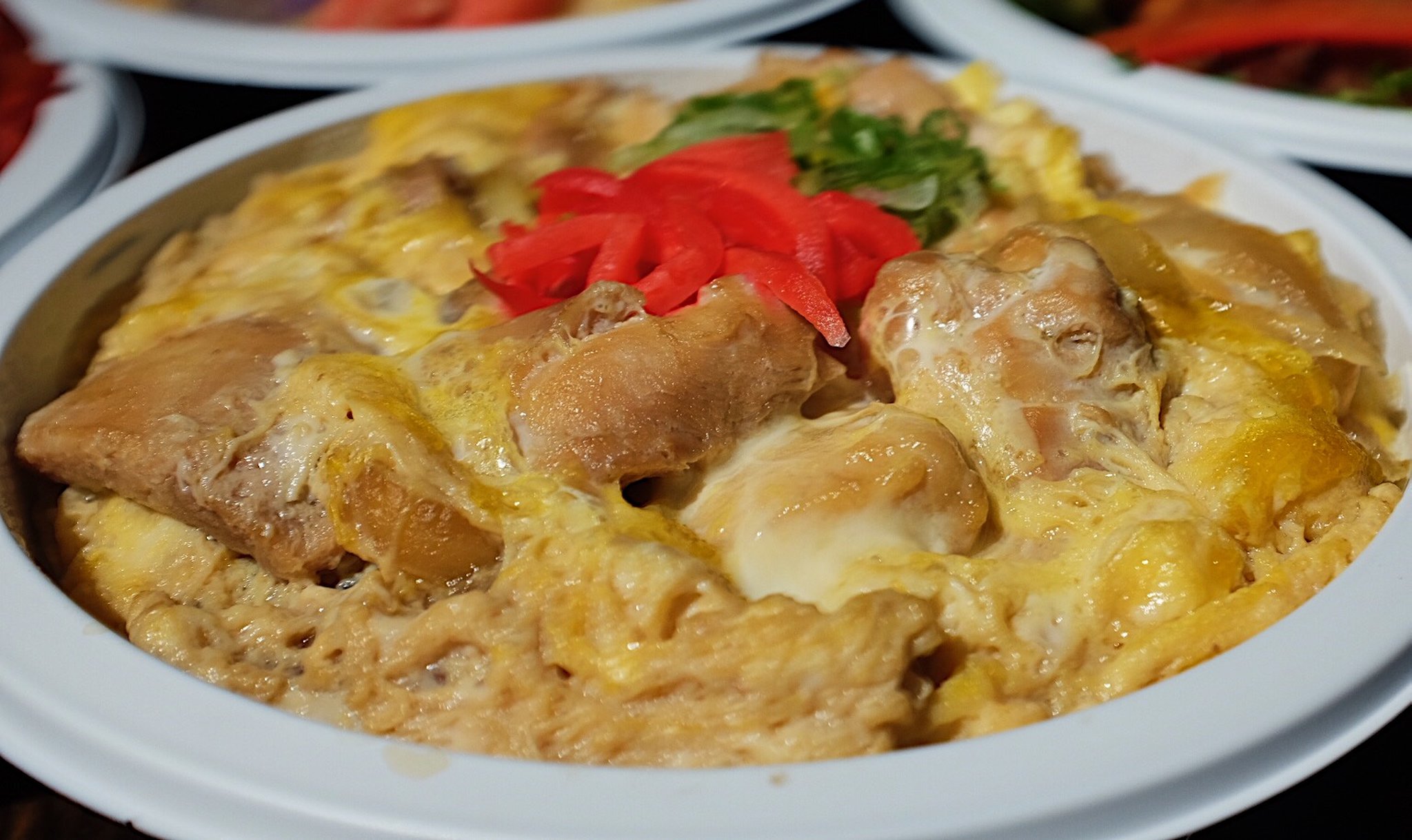 The chicken oyako-don is one of the rice bowls that are offered at Nakato as part of a $60 rice bowl family meal that feeds four people.