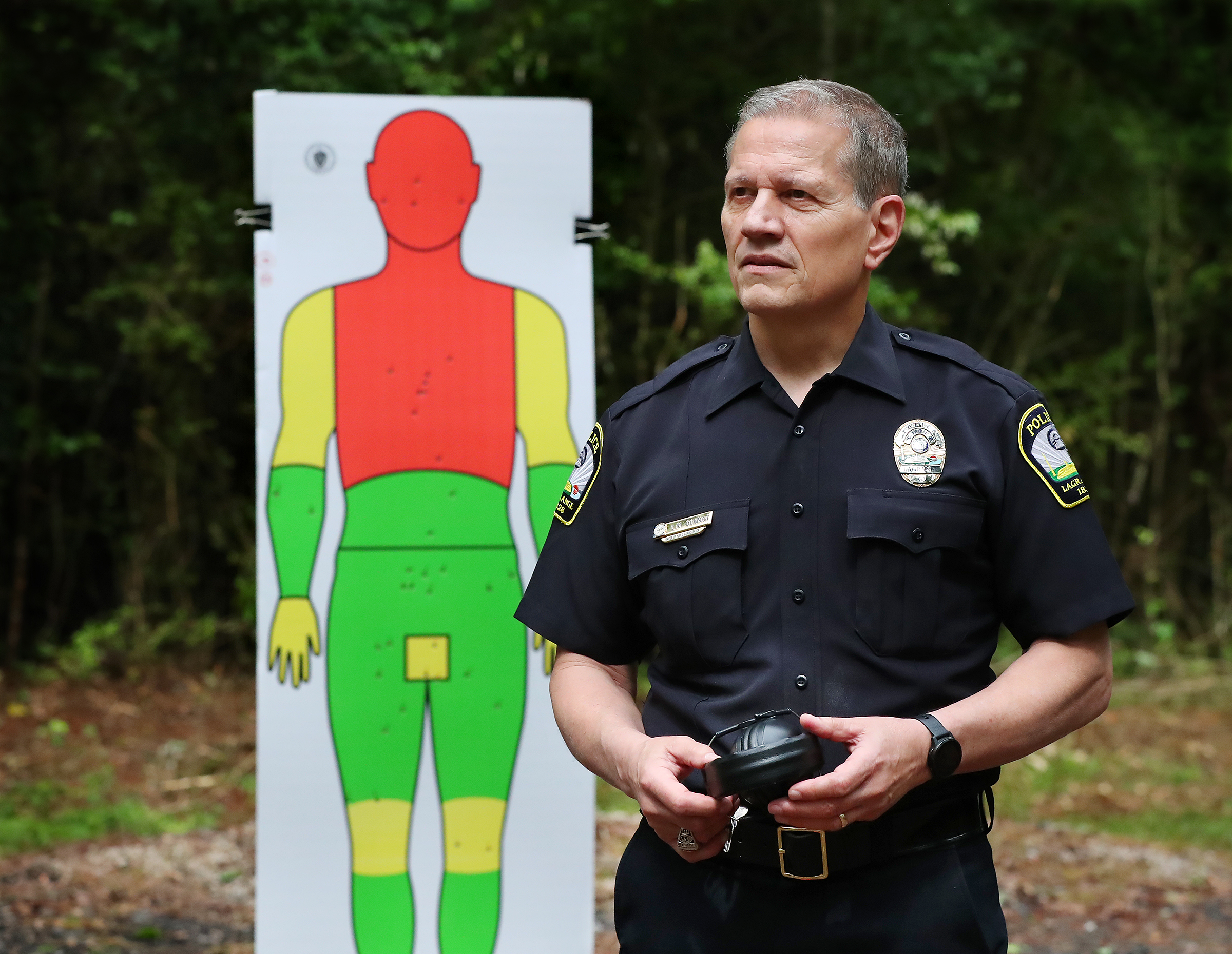 LaGrange Police Chief Lou Dekmar’s goal is to give his officers another tool in the use-of-force spectrum. His department is believed to be one of the first in the country to formally train officers to aim for the pelvic area, thighs or extremities, if circumstances allow without jeopardizing the safety of officers or the public. “Curtis Compton / Curtis.Compton@ajc.com”