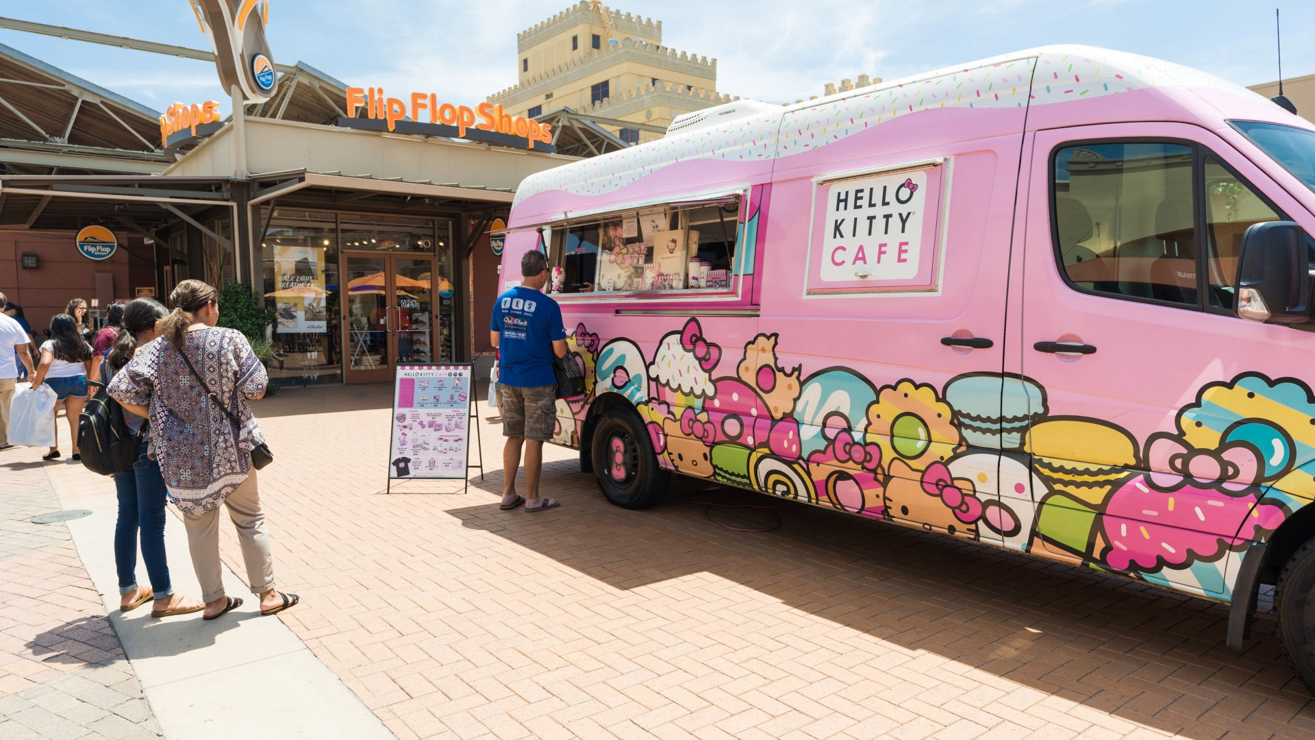 A shirt for sale at the Hello Kitty Cafe truck at Downtown