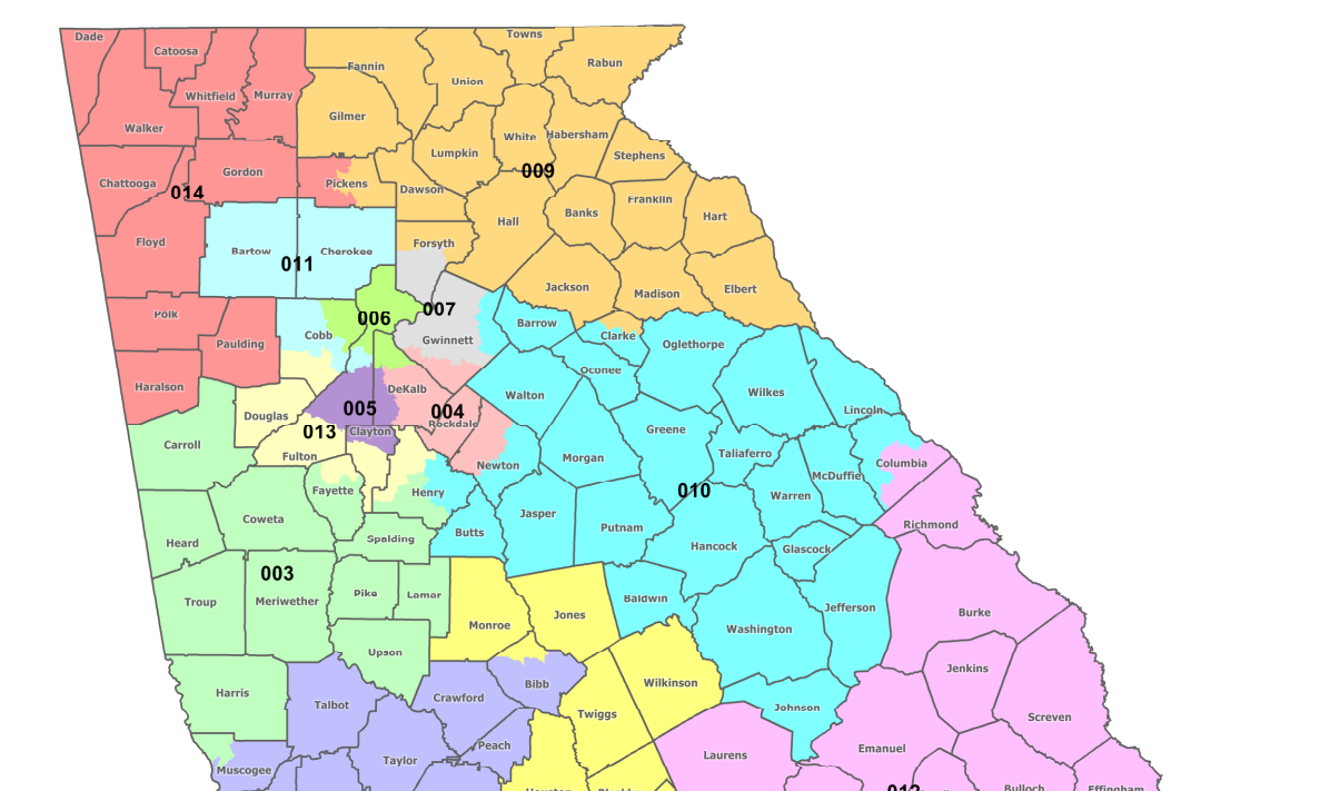 Map Georgia S Congressional Districts