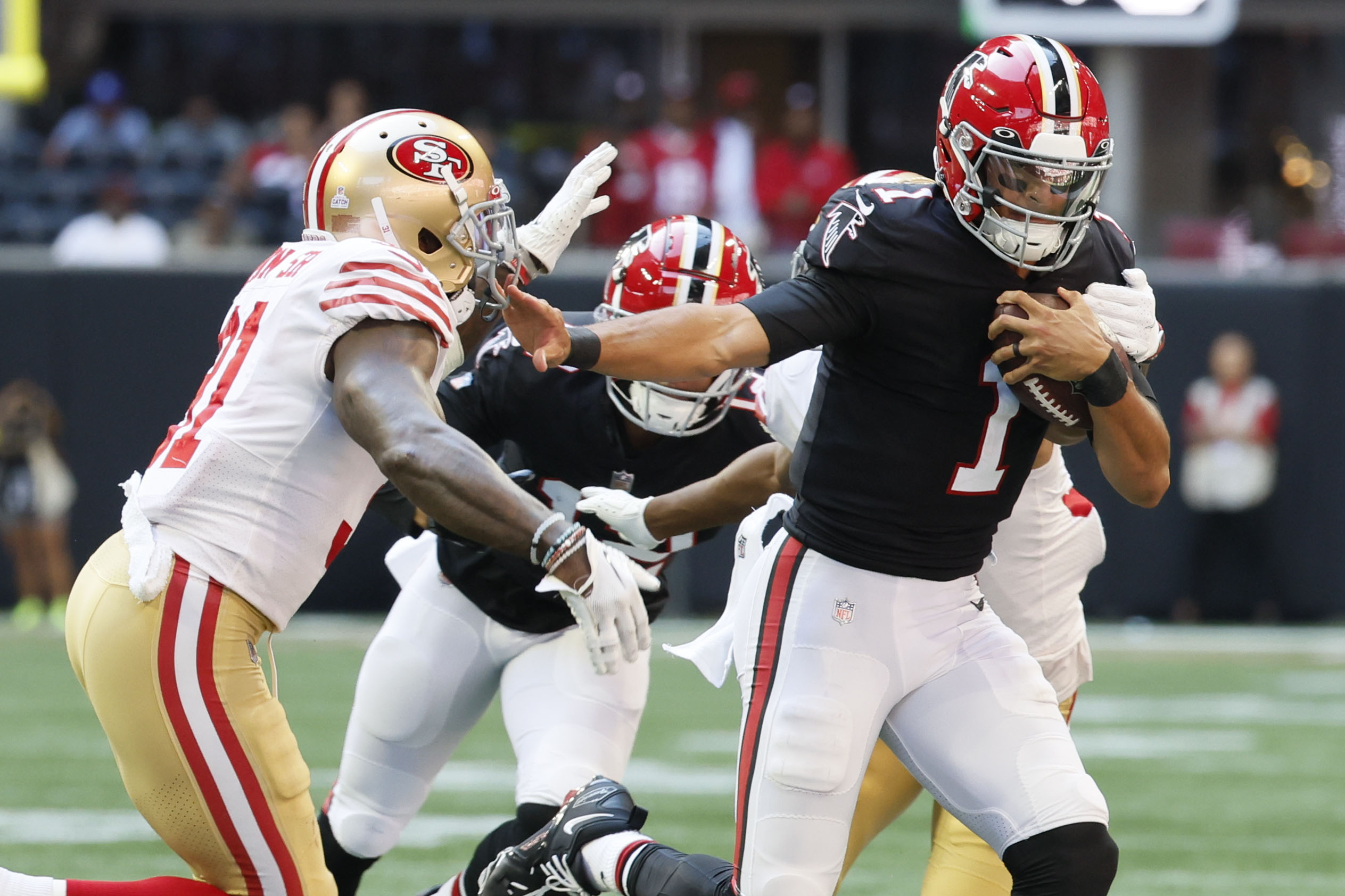 Atlanta Falcons QB Marcus Mariota Earns NFL Honor Following Standout Game  vs. San Francisco 49ers - Sports Illustrated Atlanta Falcons News, Analysis  and More