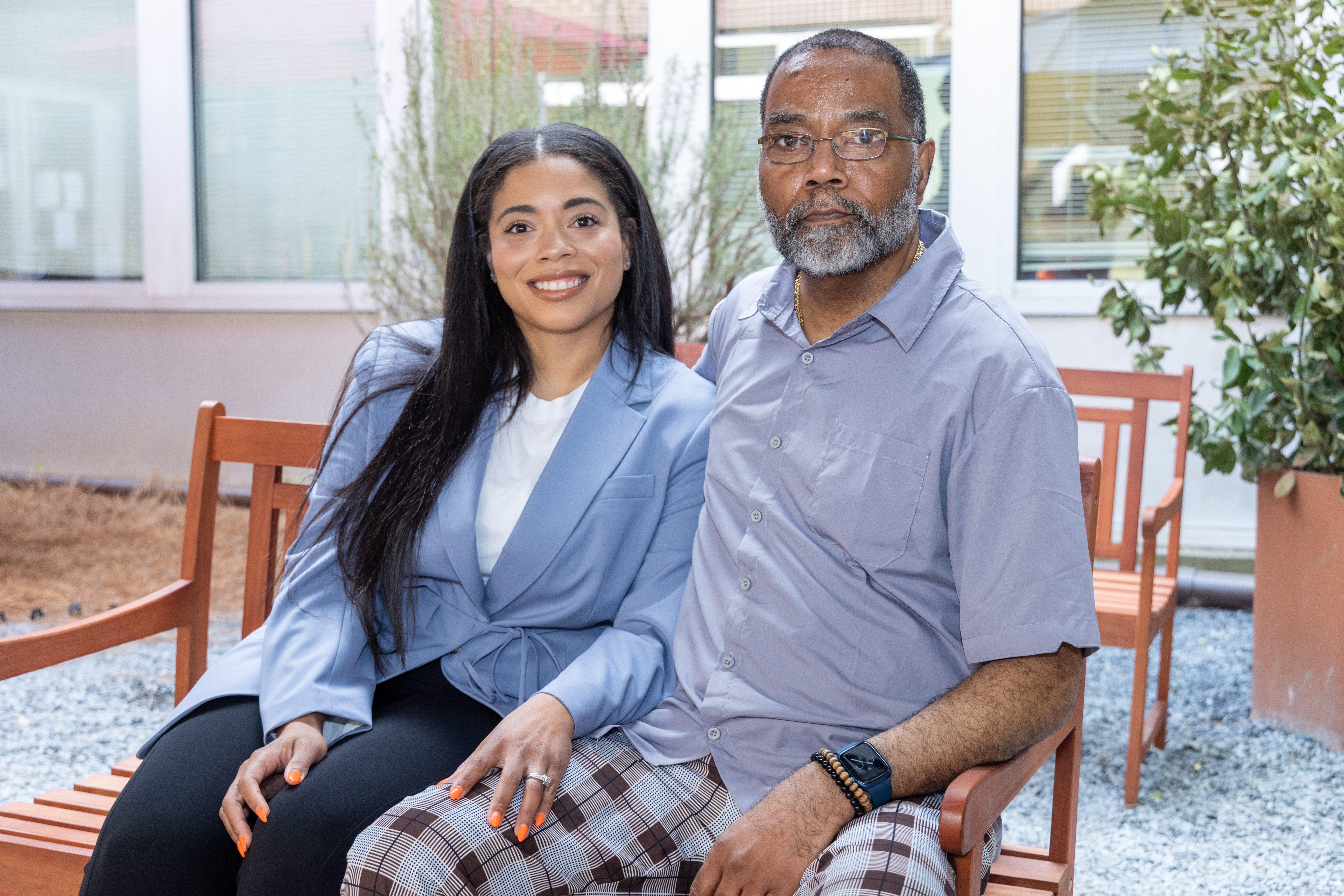 Portrait of Ivy Porter-Henderson with her father Bradley Porter in the Hope House courtyard in Atlanta.
PHIL SKINNER FOR THE ATLANTA JOURNAL-CONSTITUTION.