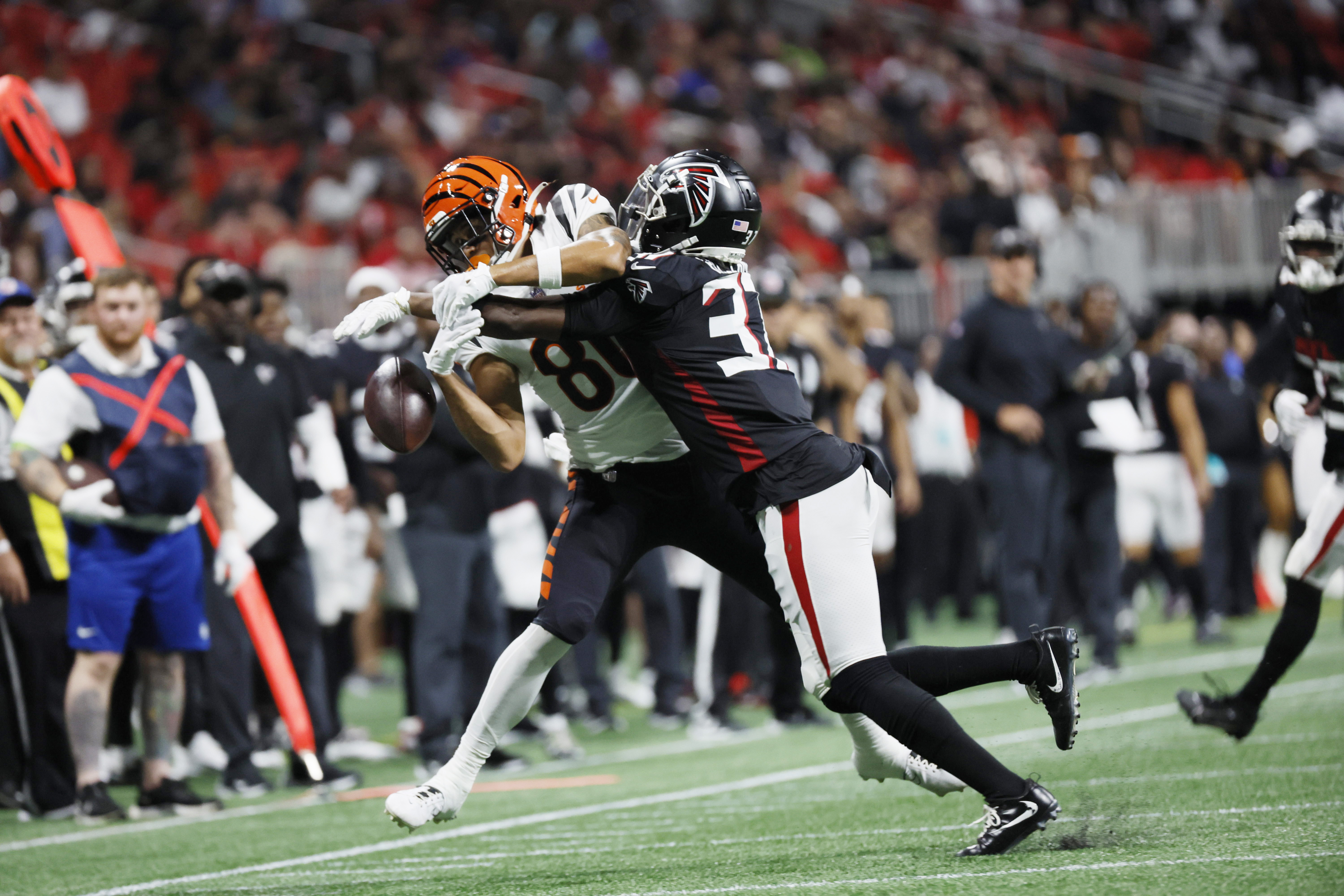 Falcons' playtime percentage breakdown vs. Bengals