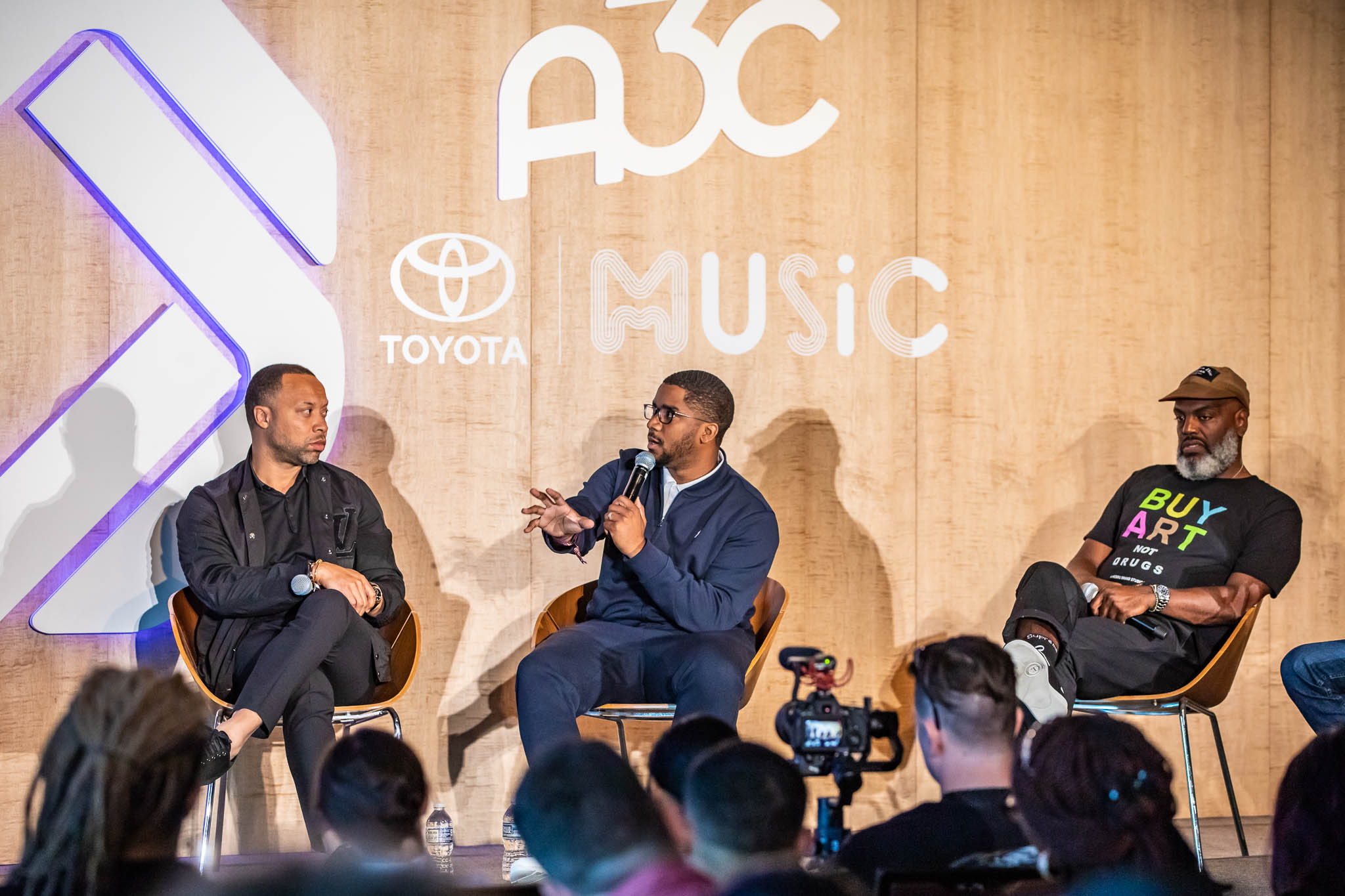 A 2018 A3C panel featuring Ryan Wilson and Paul Judge. Photo: DV Photography