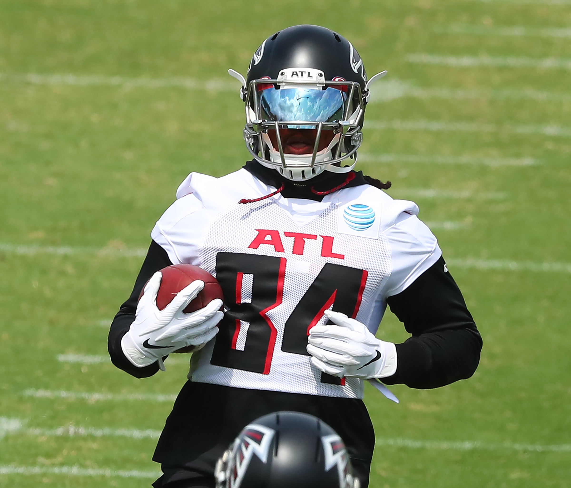 Atlanta Falcons tight end John Raine (89) walks off the field