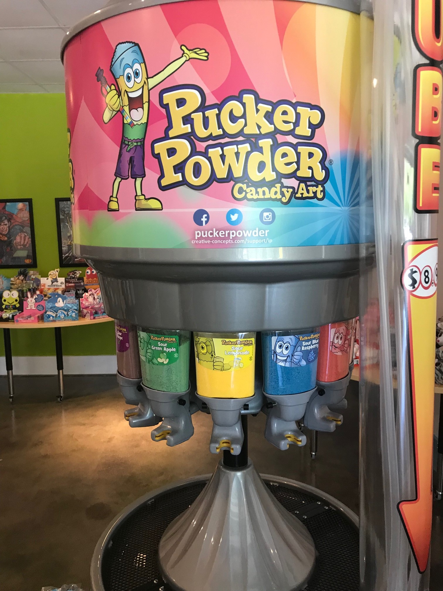 JoJo's Candy Shop offers a candy art station that dispenses flavors of powder candy into tubes / Photo by Ligaya Figueras.