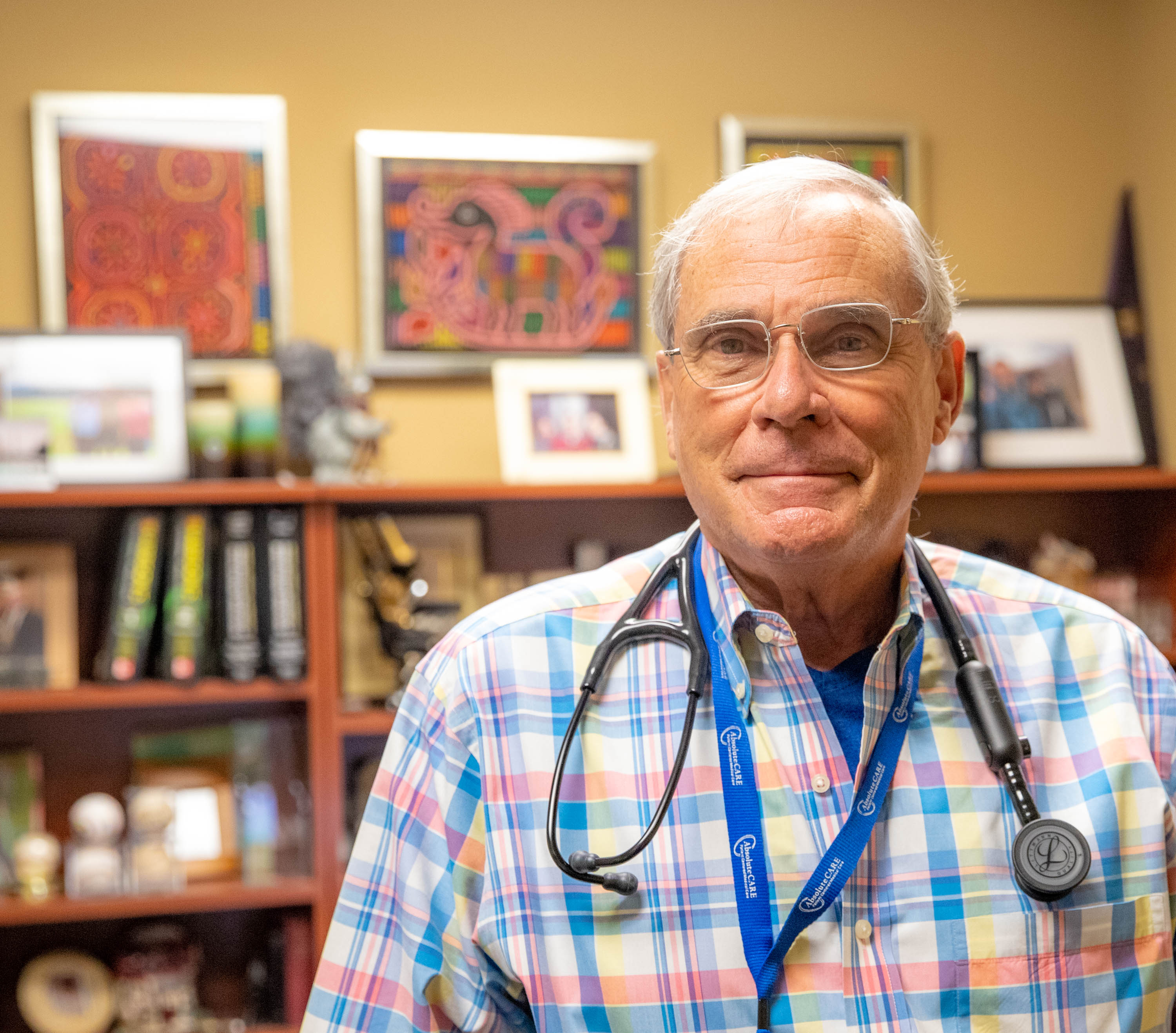 Dr. Joel Rosenstock, an infectious disease specialist, poses for a portrait in his office at AbsoluteCare on Peachtree Street where he treats many people with long COVID symptoms which can be agonizing and debilitating.
(Jenni Girtman for The Atlanta Journal-Constitution)