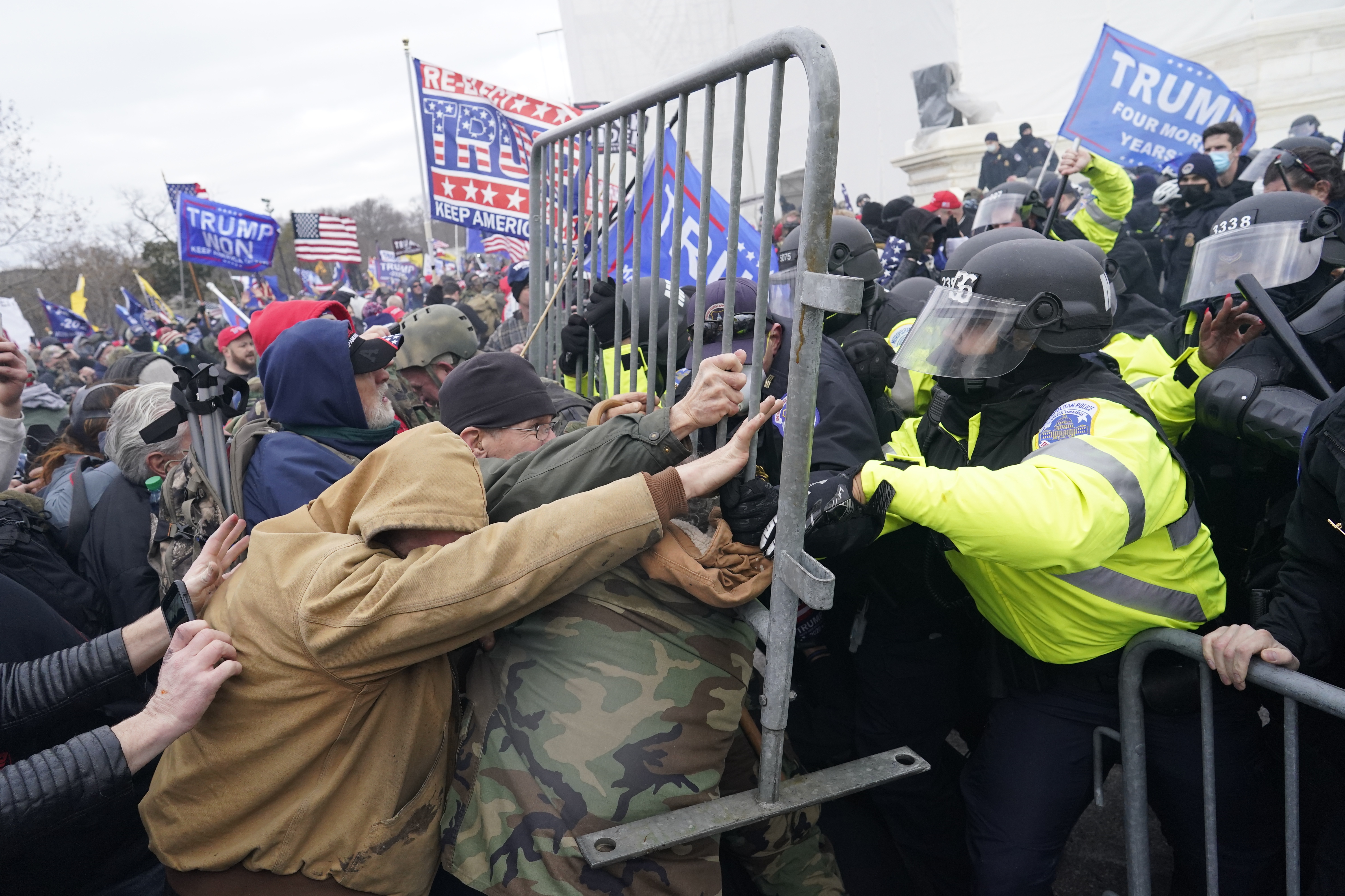 Protesters gather on the second day of pro-Trump events fueled by President Donald Trump's continued claims of election fraud in an attempt to overturn the results before Congress finalizes them on Jan. 6, 2021 in Washington, DC. Whether to call the event a riot or an insurrection depends on whom you ask. (Kent Nishimura/Los Angeles Times/TNS)