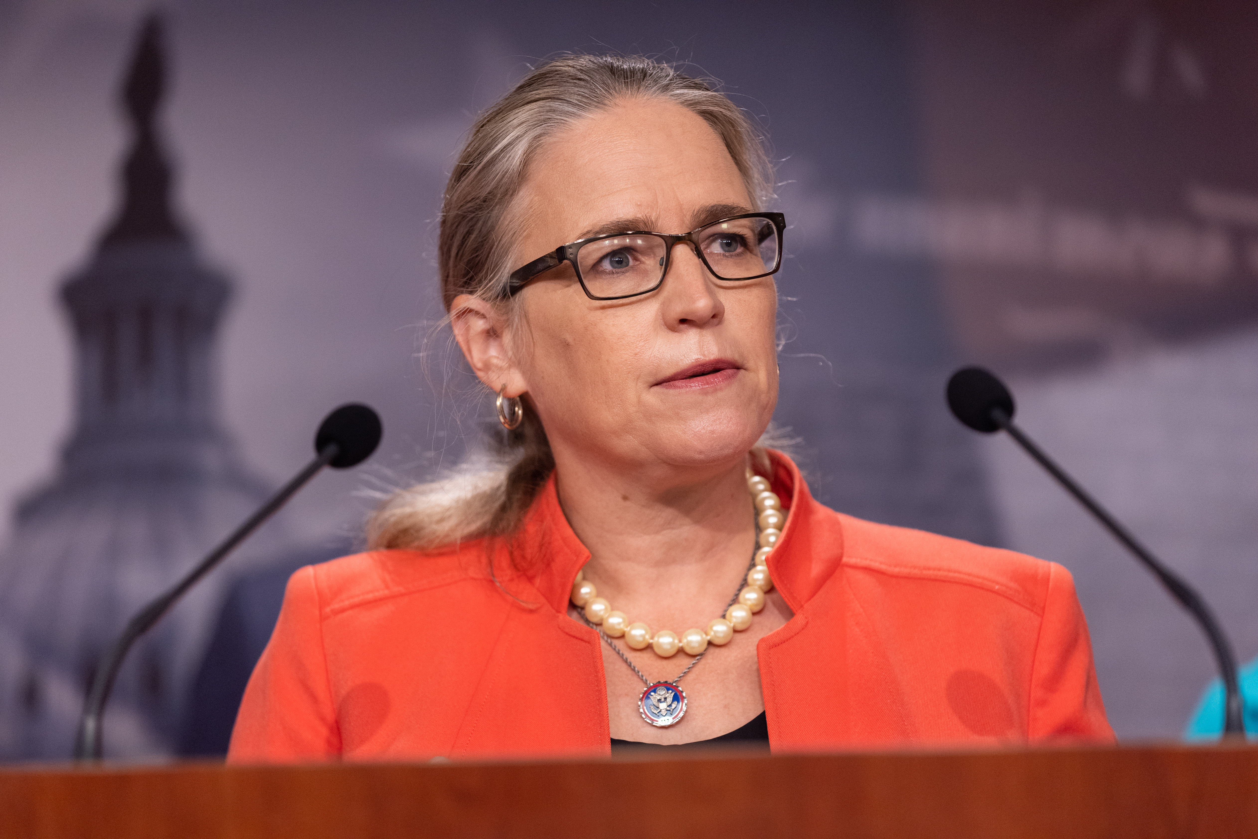 Congresswoman Carolyn Bourdeaux (D-GA) speaks at a press conference on Medicaid expansion with other democratic lawmakers on Capitol Hill in Washington, DC on September 23rd, 2021.