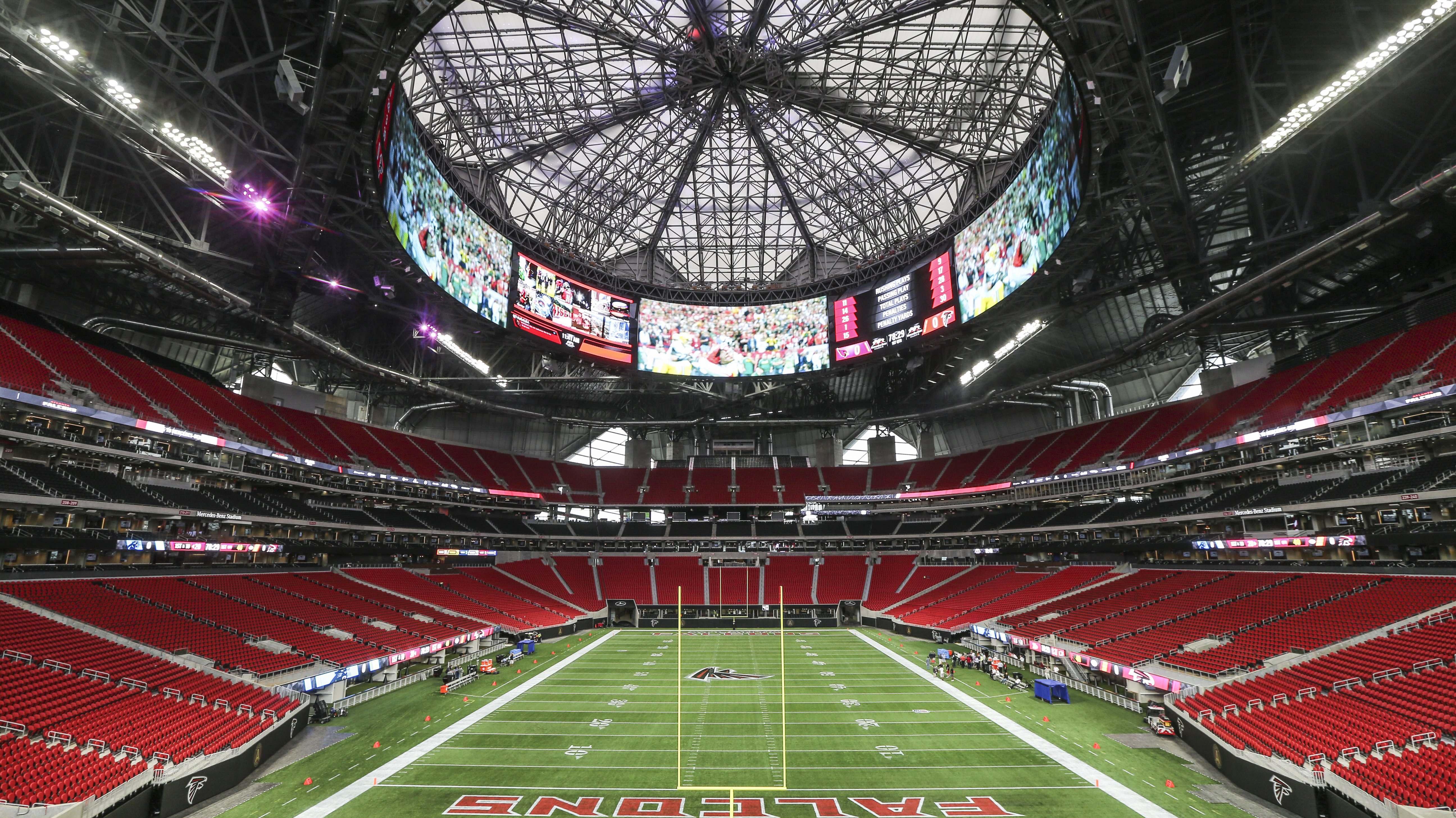 Construction on Mercedes-Benz Stadium nears completion (PICS