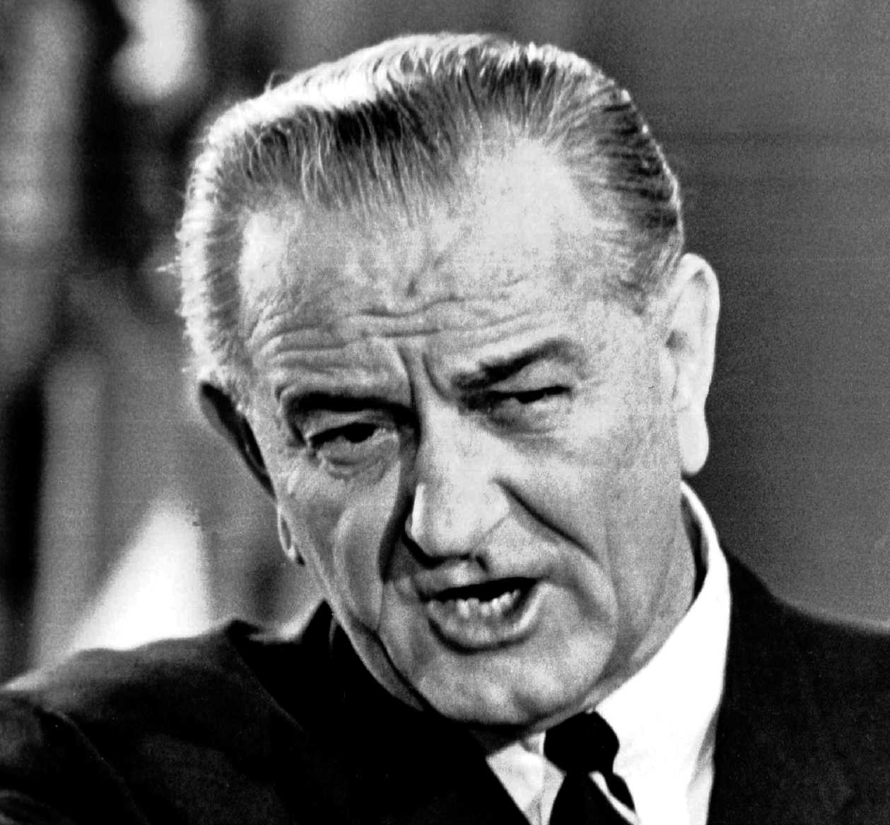 FILE -- This is a Nov. 17, 1967 file photo of former president Lyndon B. Johnson. More than 80 hours of President Lyndon B. Johnson's telephone conversations from the White House, from early 1964, were released Friday, Oct. 11, 1996 by the National Archives and the Lyndon Baines Johnson Library. The tapes reveal an administration struggling to form a Vietnam policy while keeping quiet about the escalating death toll. (AP Photo/File)