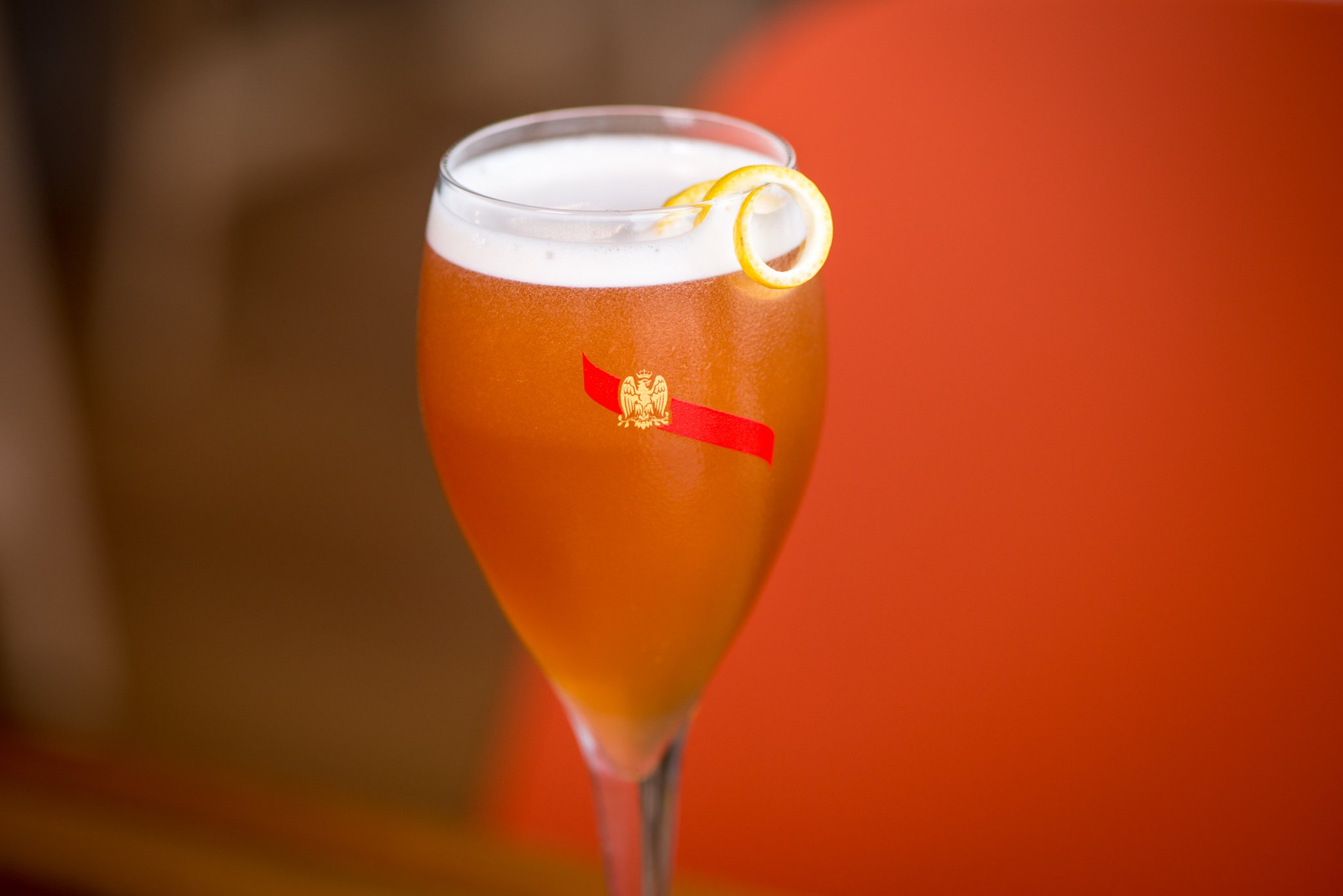 The Guise cocktail, with Mezcal, Amaro, Green Chartreuse, Grapefruit, and Bubbles. Photo credit- Mia Yakel.
