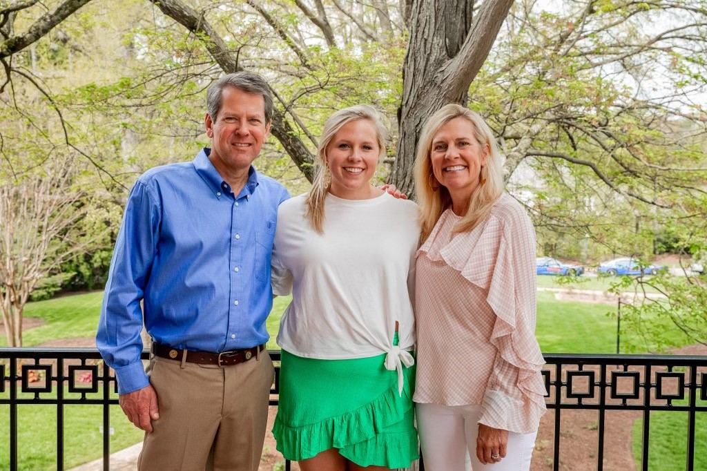Gov. Brian Kemp and First Lady of Georgia Marty Kemp with their daughter and aspiring teacher Jarrett Kemp.