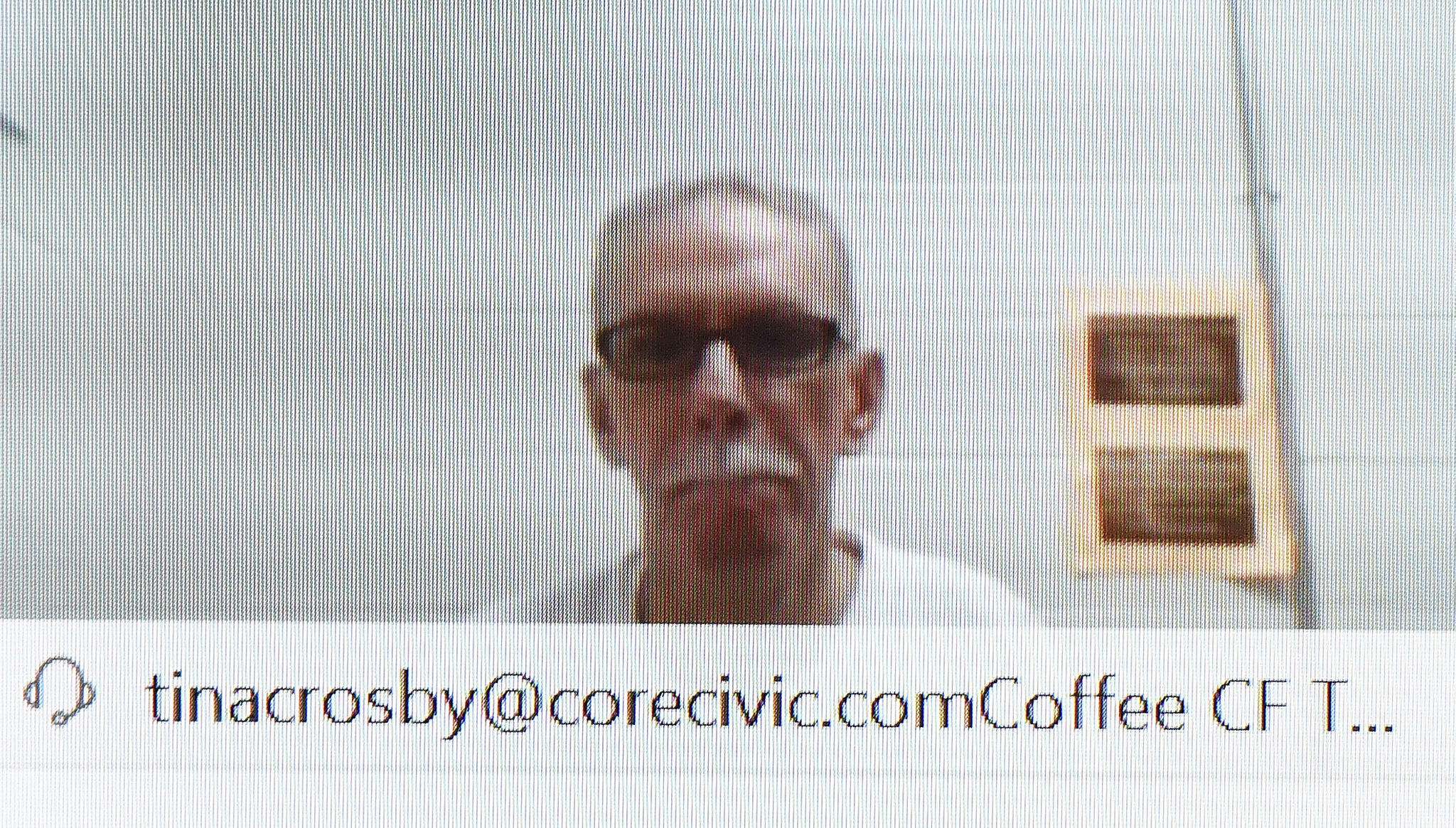 Dennis Perry watched and listened remotely during a hearing for a new trial in the murder case in which he was found guilty two decades ago. RYON HORNE (AJC)