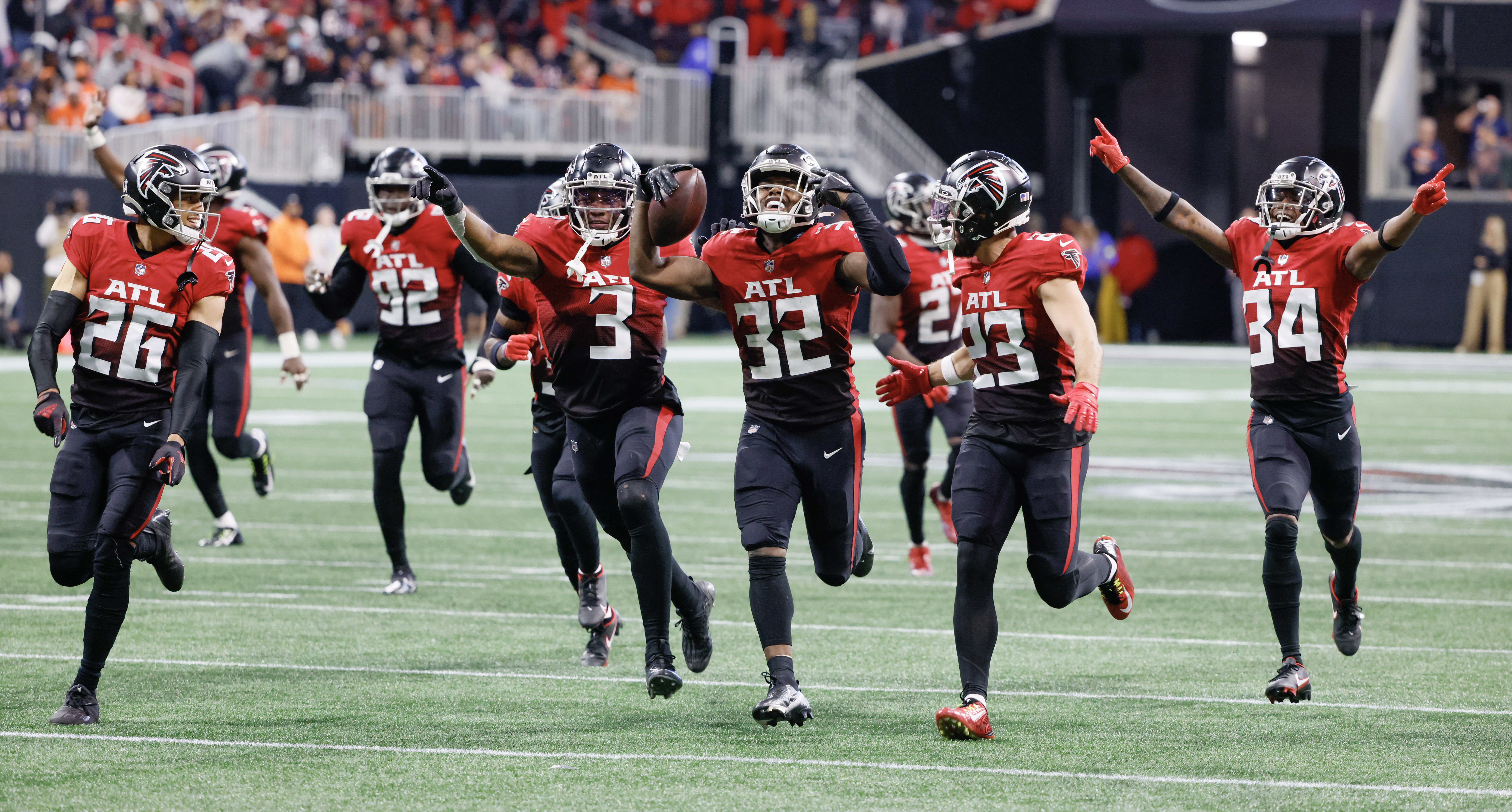 ATLANTA, GA – JANUARY 08: Atlanta punter Bradley Pinion (13) kicks