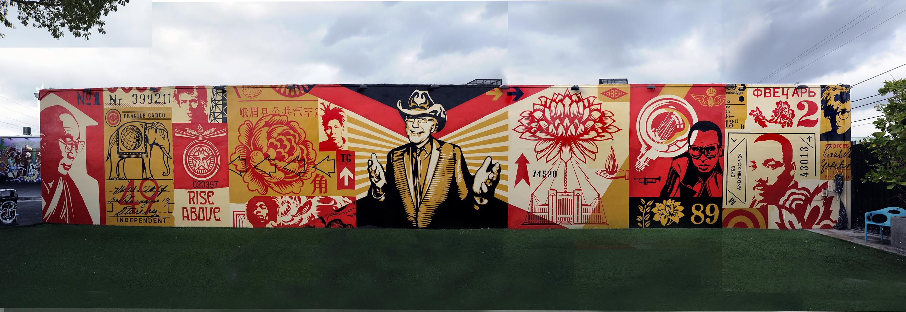 Shepard Fairey's mural at Wynwood Walls in Miami.  Courtesy of Martha Cooper