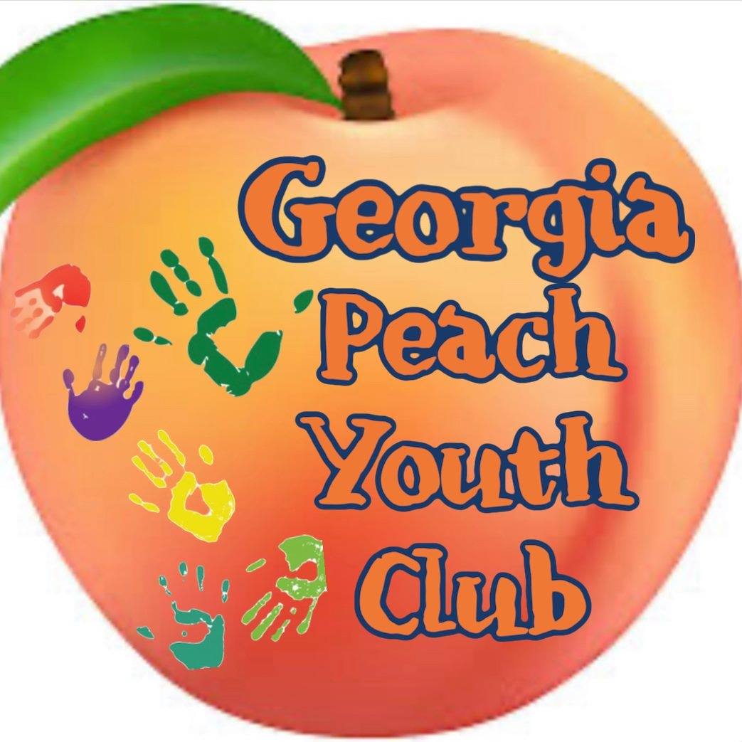 The logo for the Georgia Peach Youth Club of American.