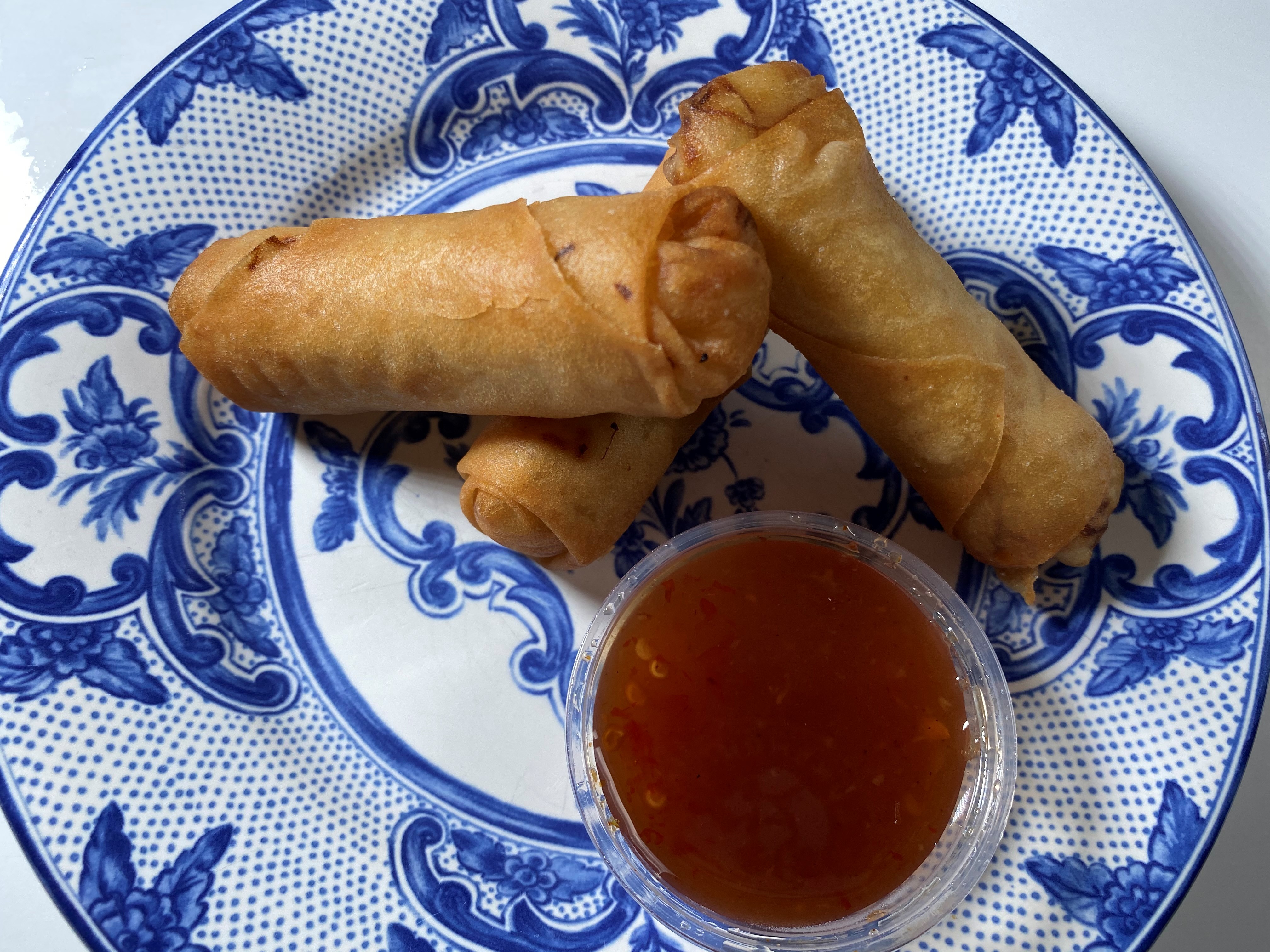 Vegan fried spring rolls are available at Spoon Eastside. Bob Townsend for The Atlanta Journal-Constitution