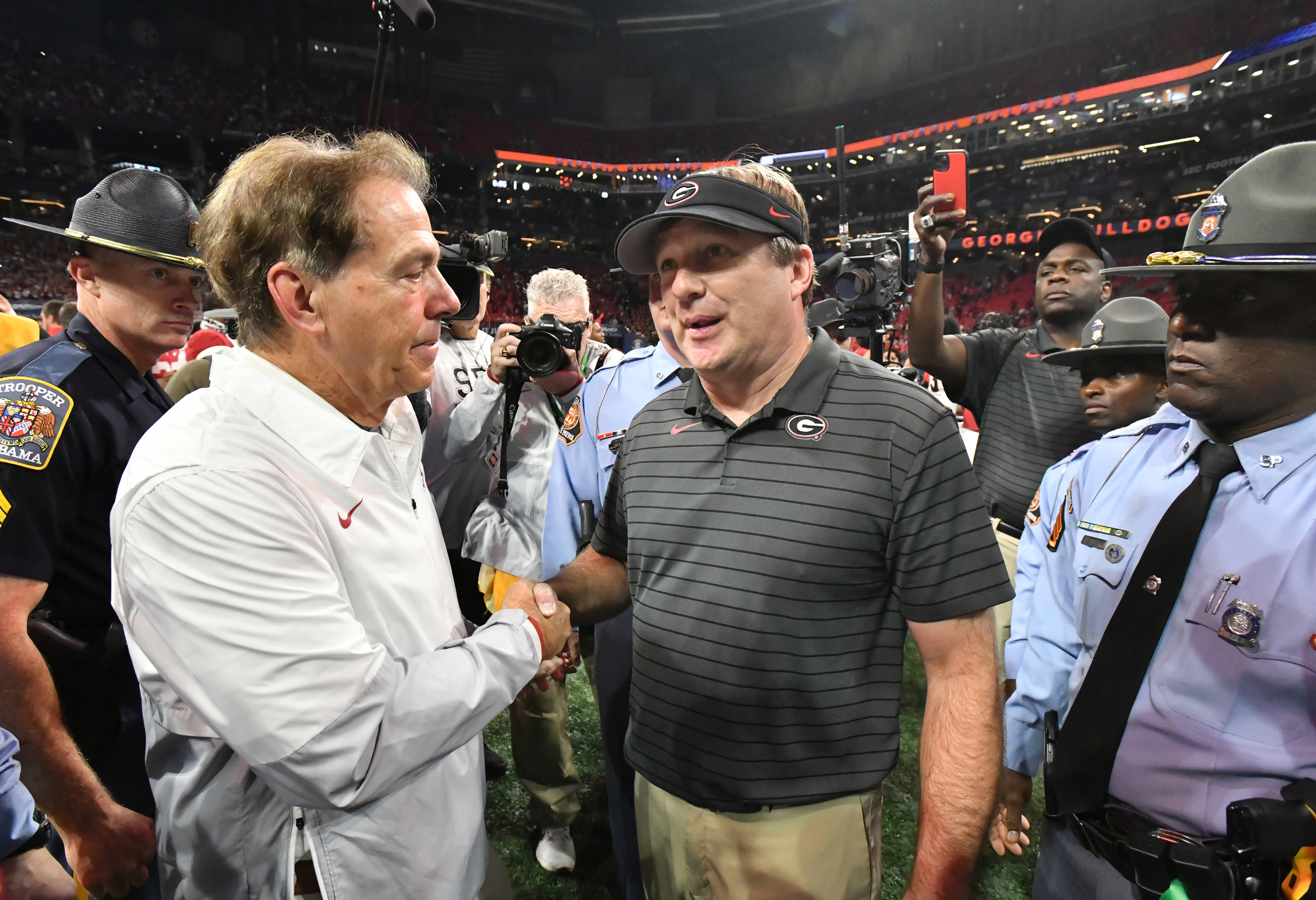 Kirby Smart and Nick Saban share special moment on SEC Network