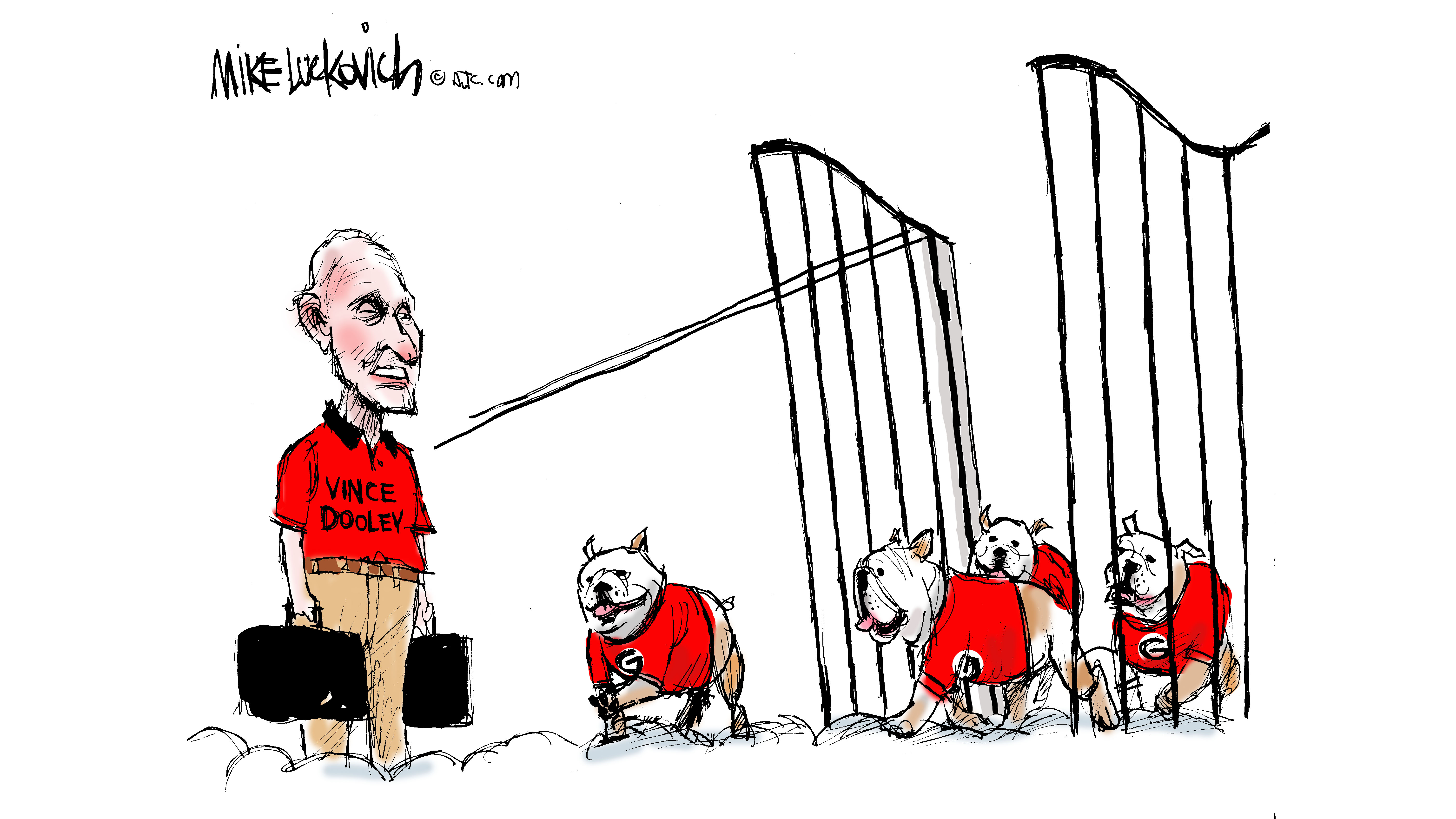 Mike Luckovich: cartoon tribute to Vince Dooley: RIP to one great Dawg