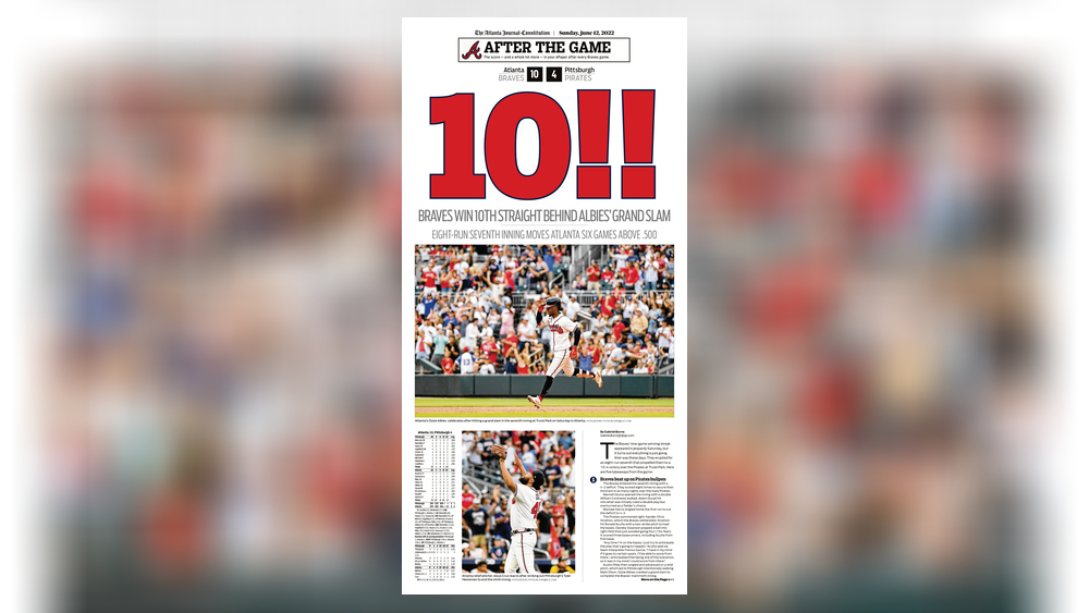 The Braves are on a winning streak. Details in AJC ePaper, Sunday, June 12, 2022.