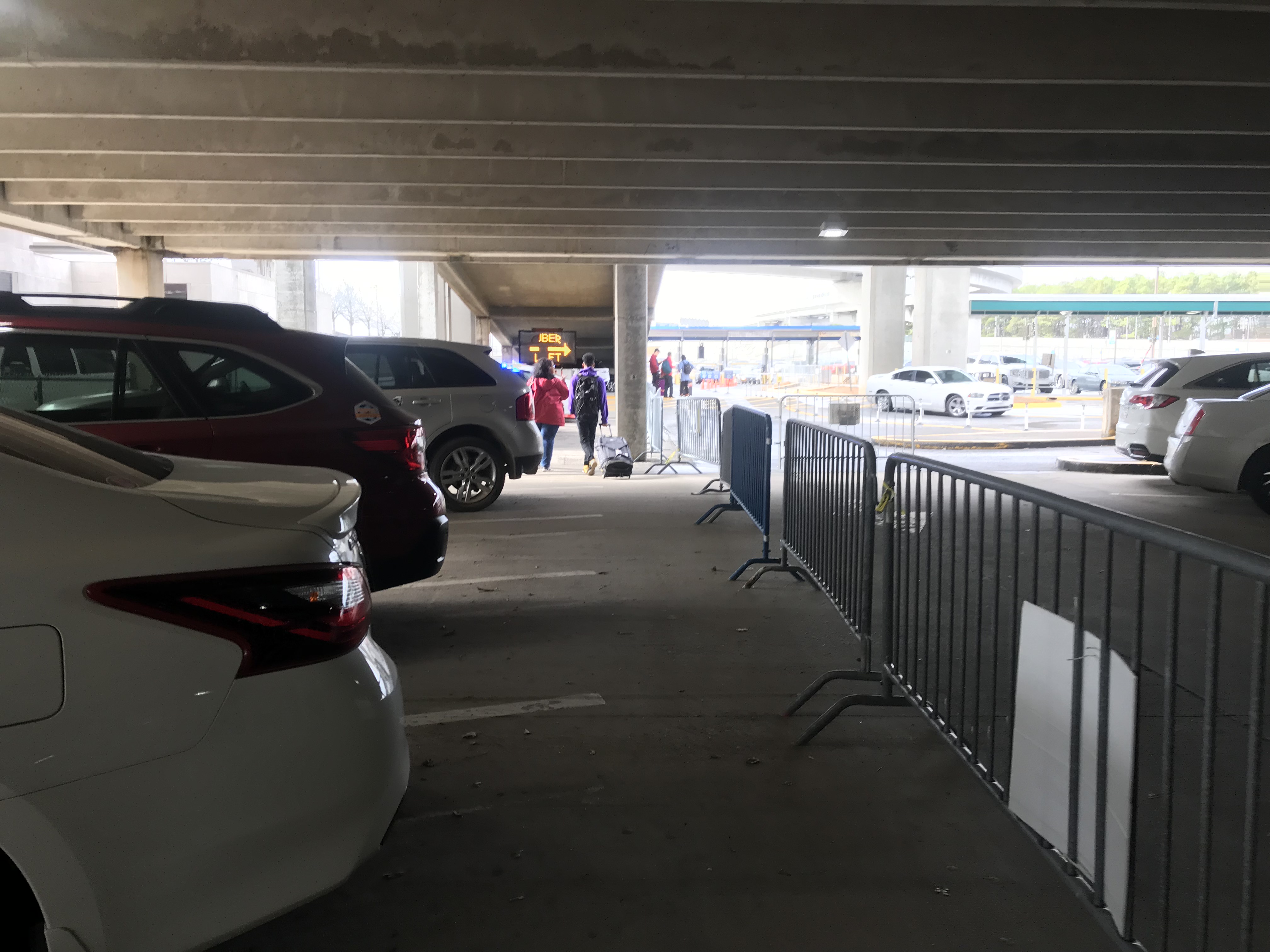 Passengers are currently being directed through the domestic Terminal North parking deck to the Terminal North pickup zone for Uber and lyft at Hartsfield-Jackson International Airport.