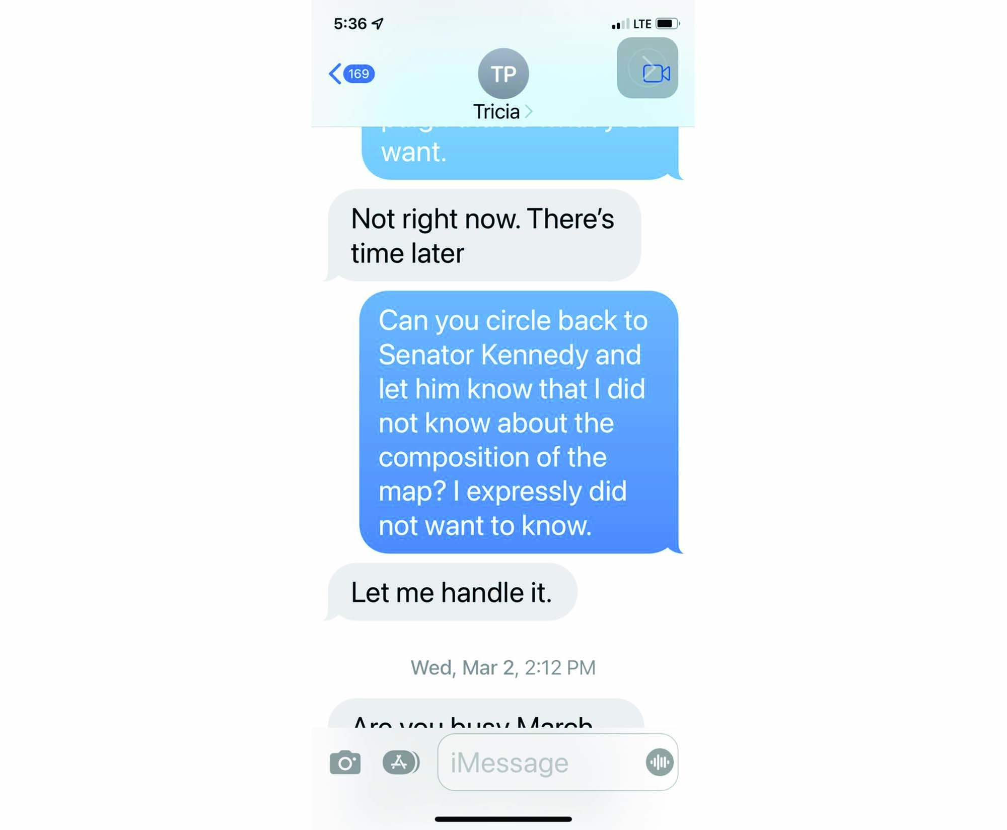 Text messages obtained via discovery in a lawsuit filed by Secretary of State Brad Raffensperger and shared with the AJC by Patty Durand, a Democrat running for the District 2 seat on the PSC, shed light on Commission Chairman Tricia Pridemore and Tim Echols' discussions about redrawing PSC districts.