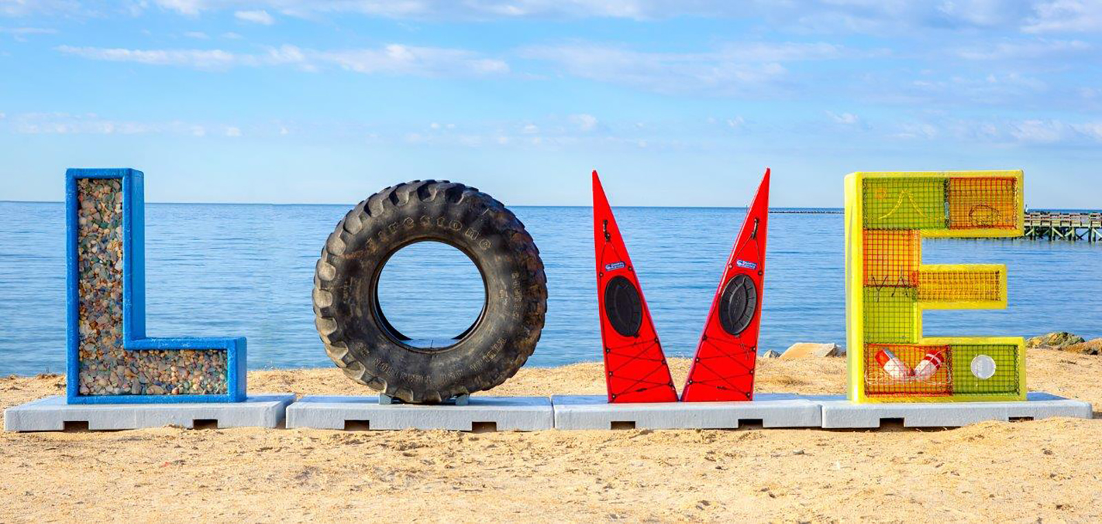 The Love Sign is next to the Cape Charles fishing pier and makes a great place for photos.