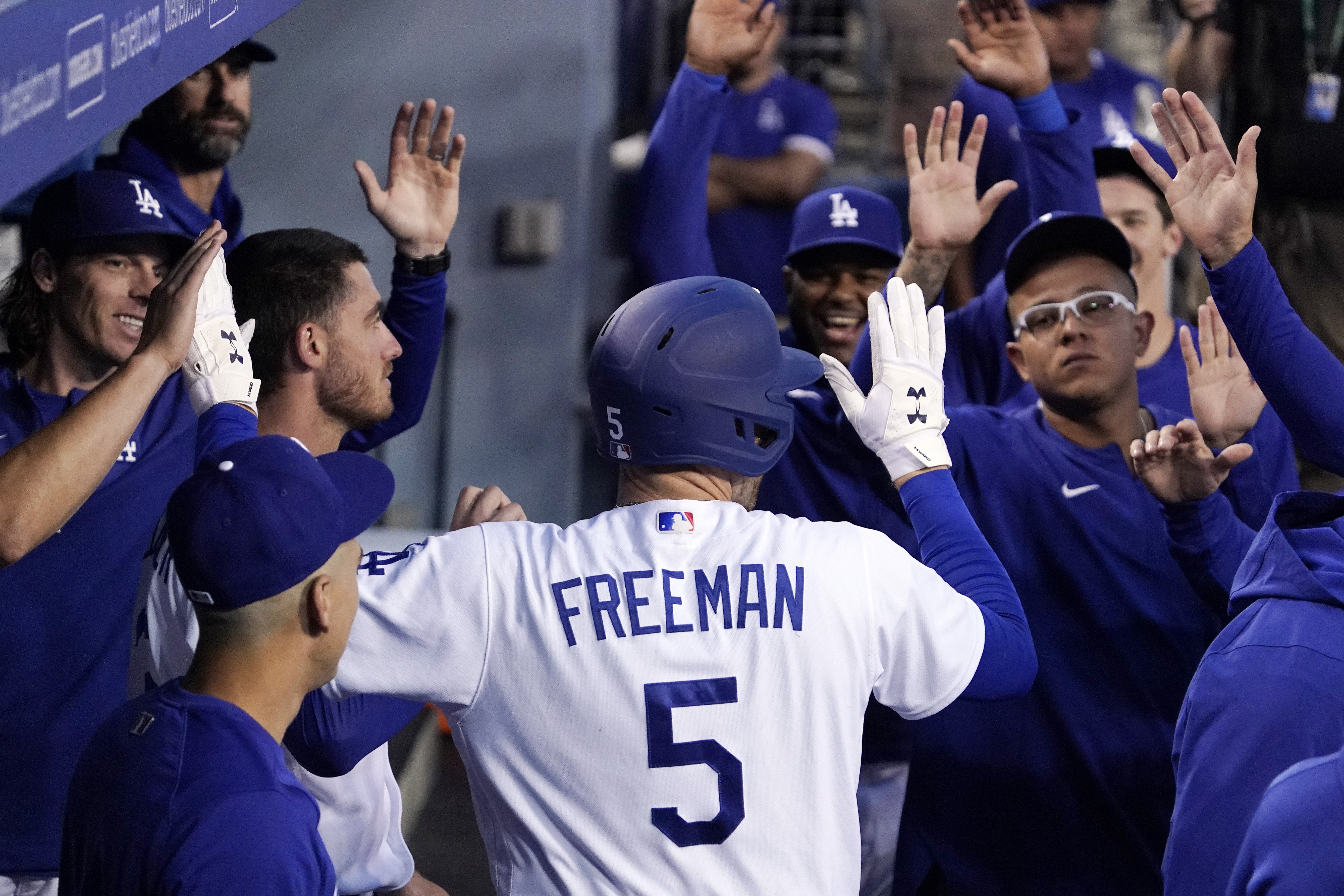 Dodgers' Freddie Freeman homers in first at-bat vs. Braves