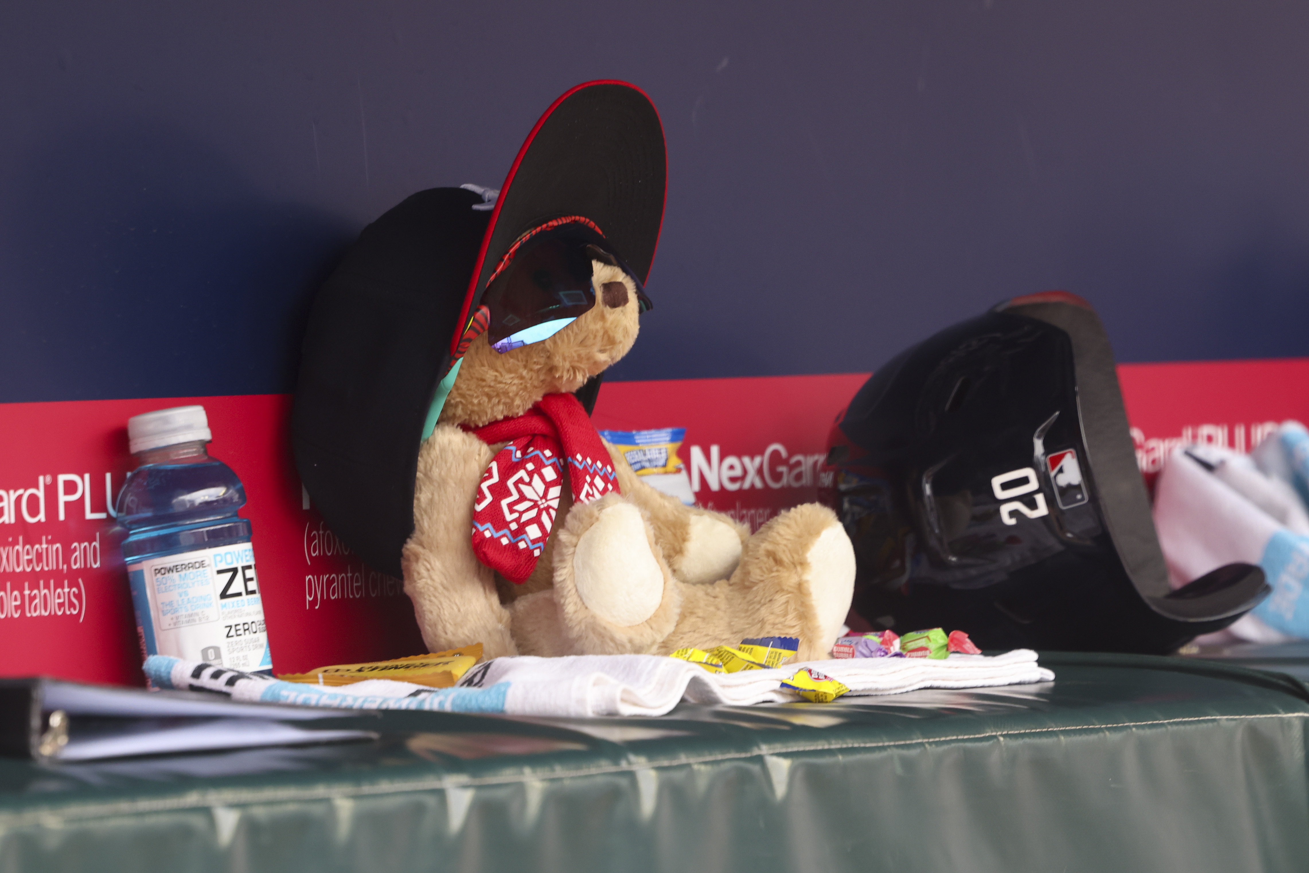 Marcell Ozuna s bear y lucky stuffed animal is here to stay