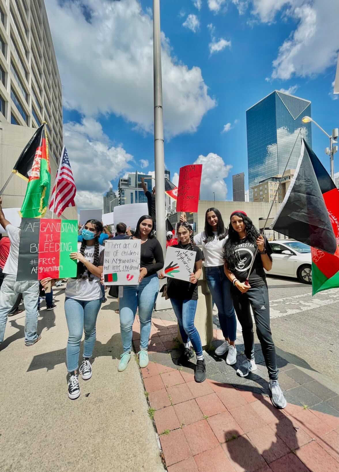 A group of demonstrators gathered in Atlanta over the weekend to bring attention to the situation in Afghanistan.