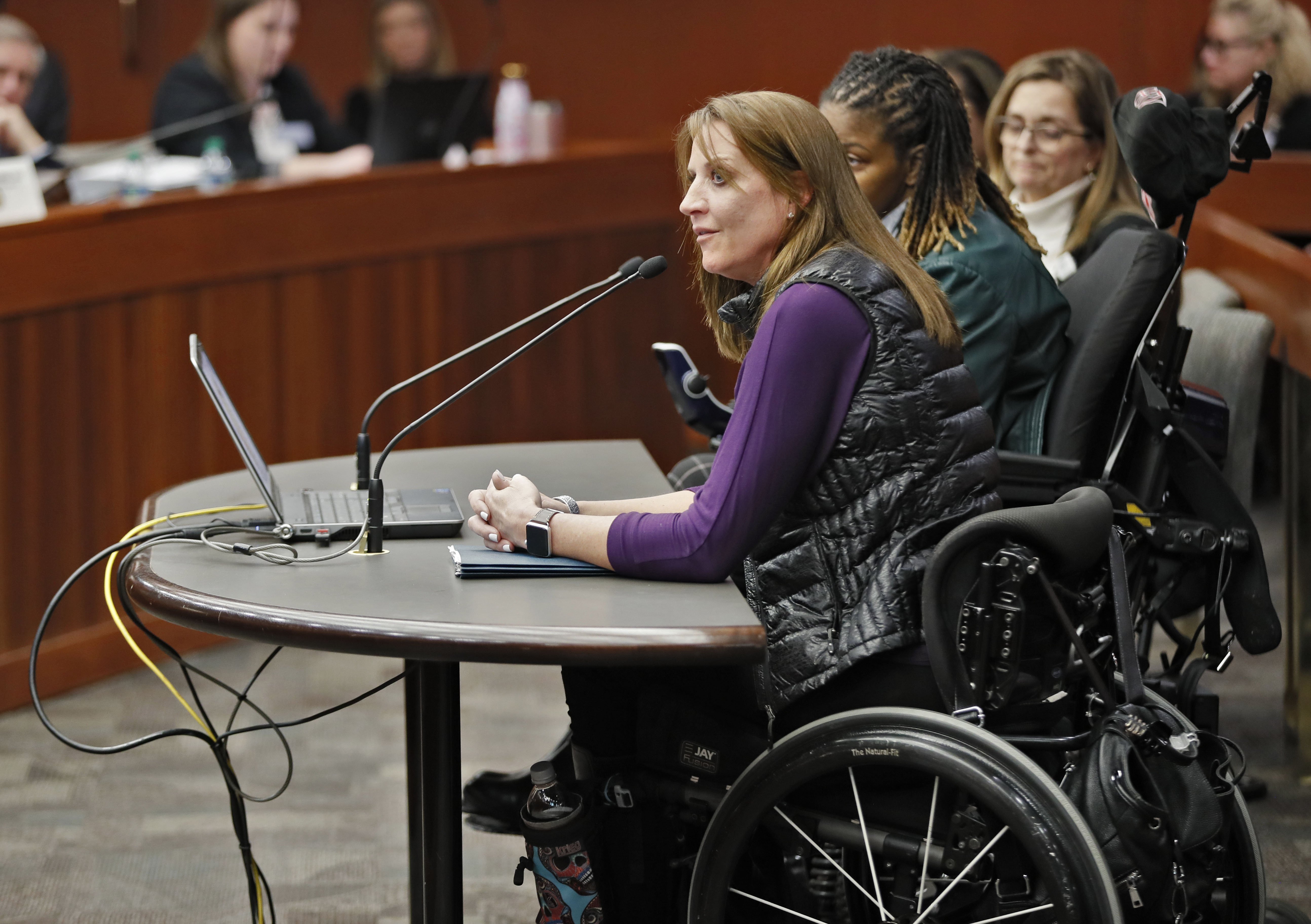 Acworth resident Janet Paulson, testifying before the Senate Judiciary Committee in March. Bob Andres, bandres@ajc.com