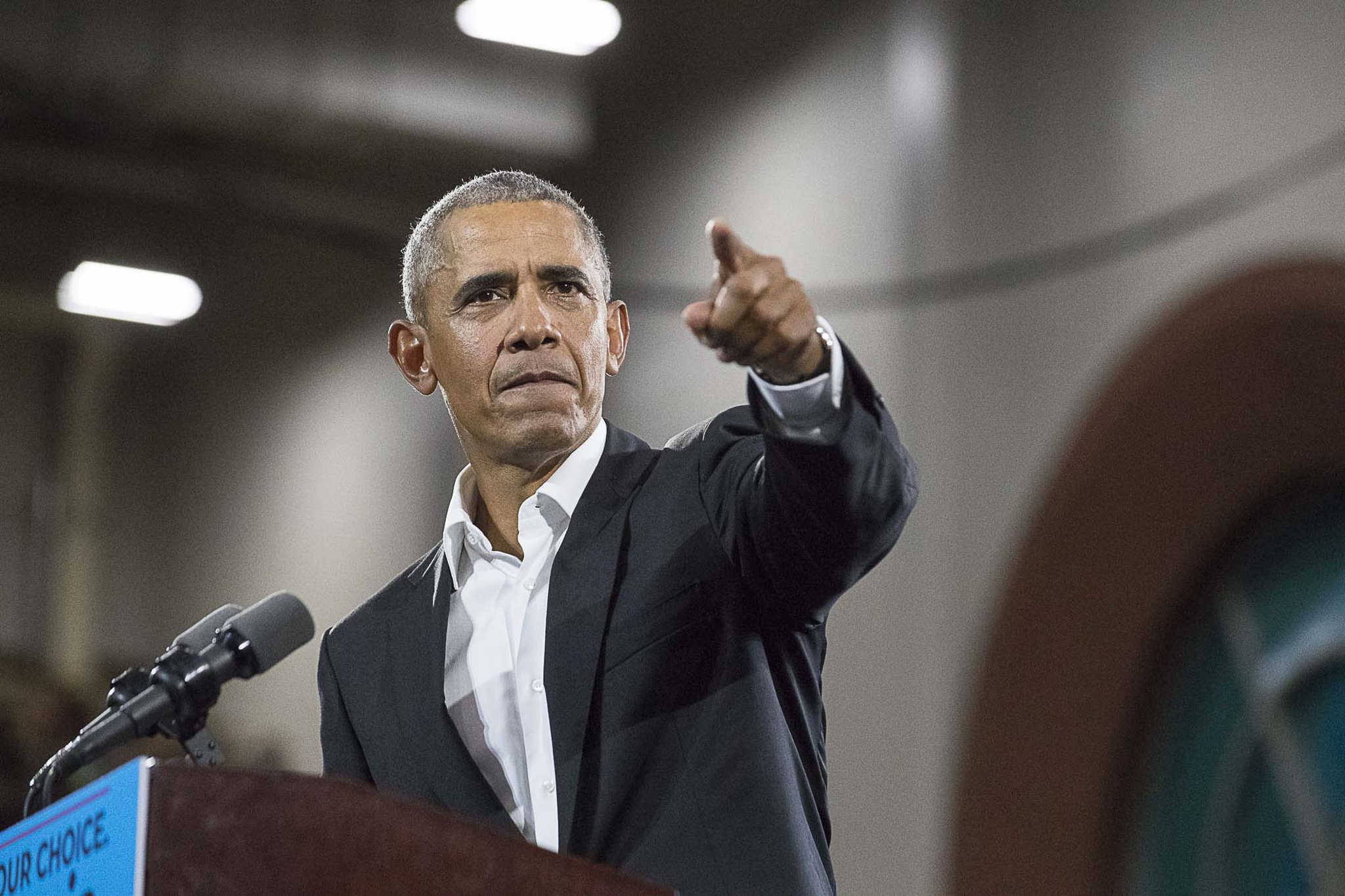 Former President Barack Obama speaks during a rally for then gubernatorial candidate Stacey Abrams in Forbes Arena at Morehouse College on Nov. 2, 2018.