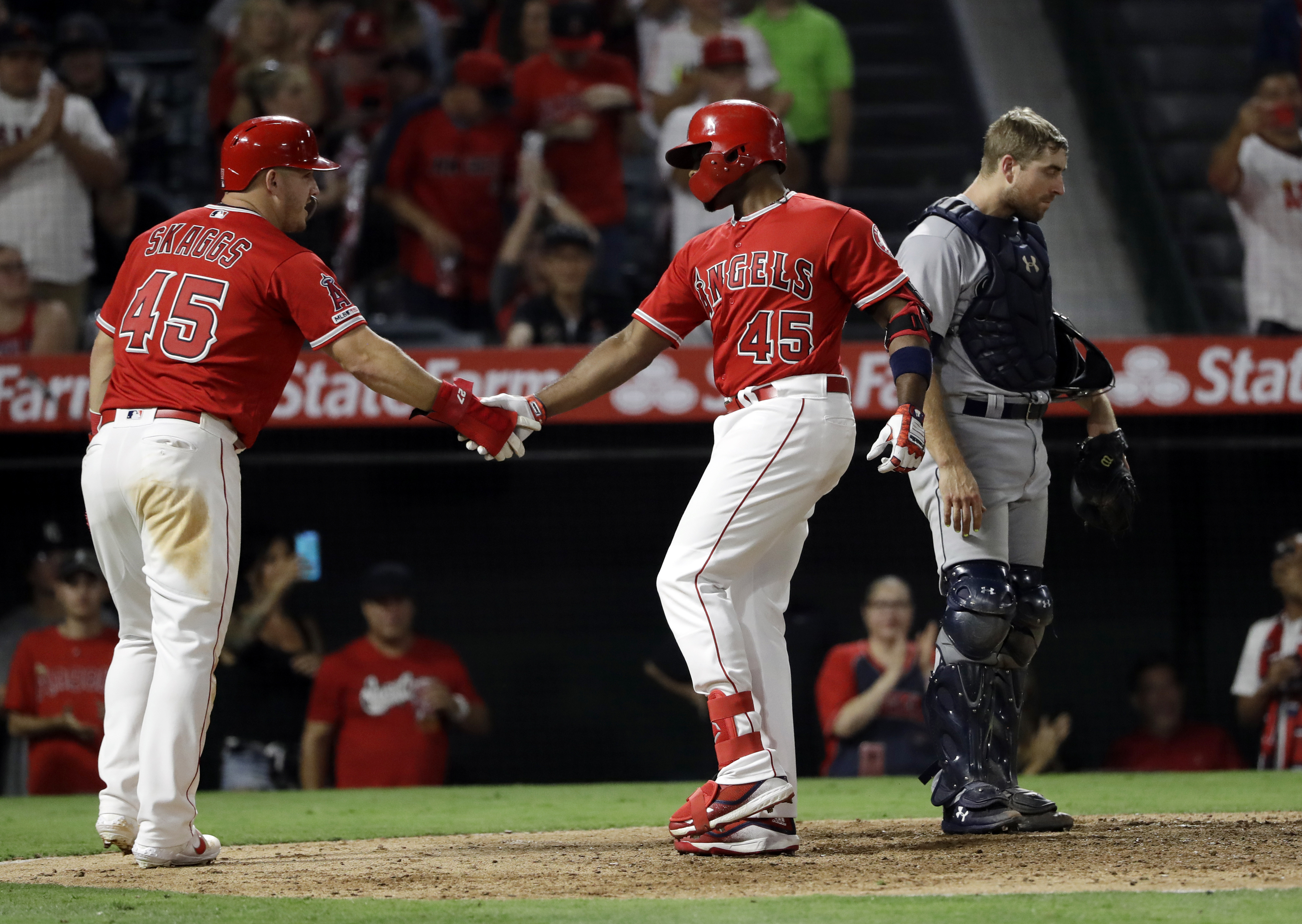 Angels have combined no-hitter, score 13 in first home game since death of  pitcher Skaggs