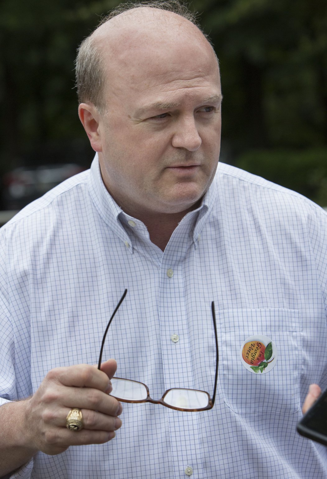 James Moore was among the voters who turned out at the Roswell Branch Public Library on June 5, 2017, to cast their ballots early in the Georgia 6th Congressional District special election. (Photo by Phil Skinner)